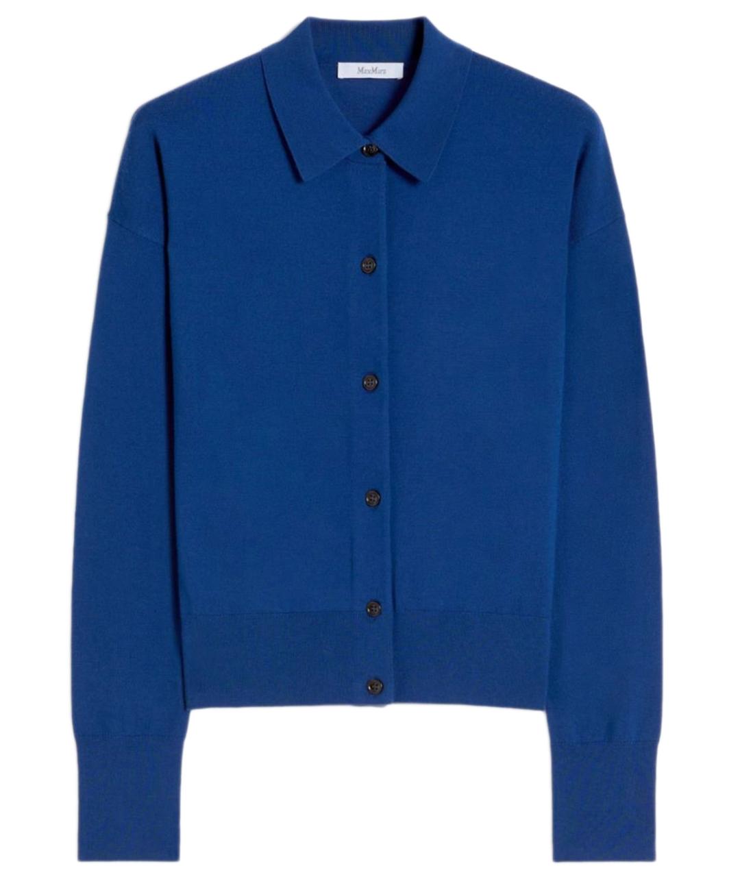 MAX MARA Синий шерстяной кардиган, фото 1