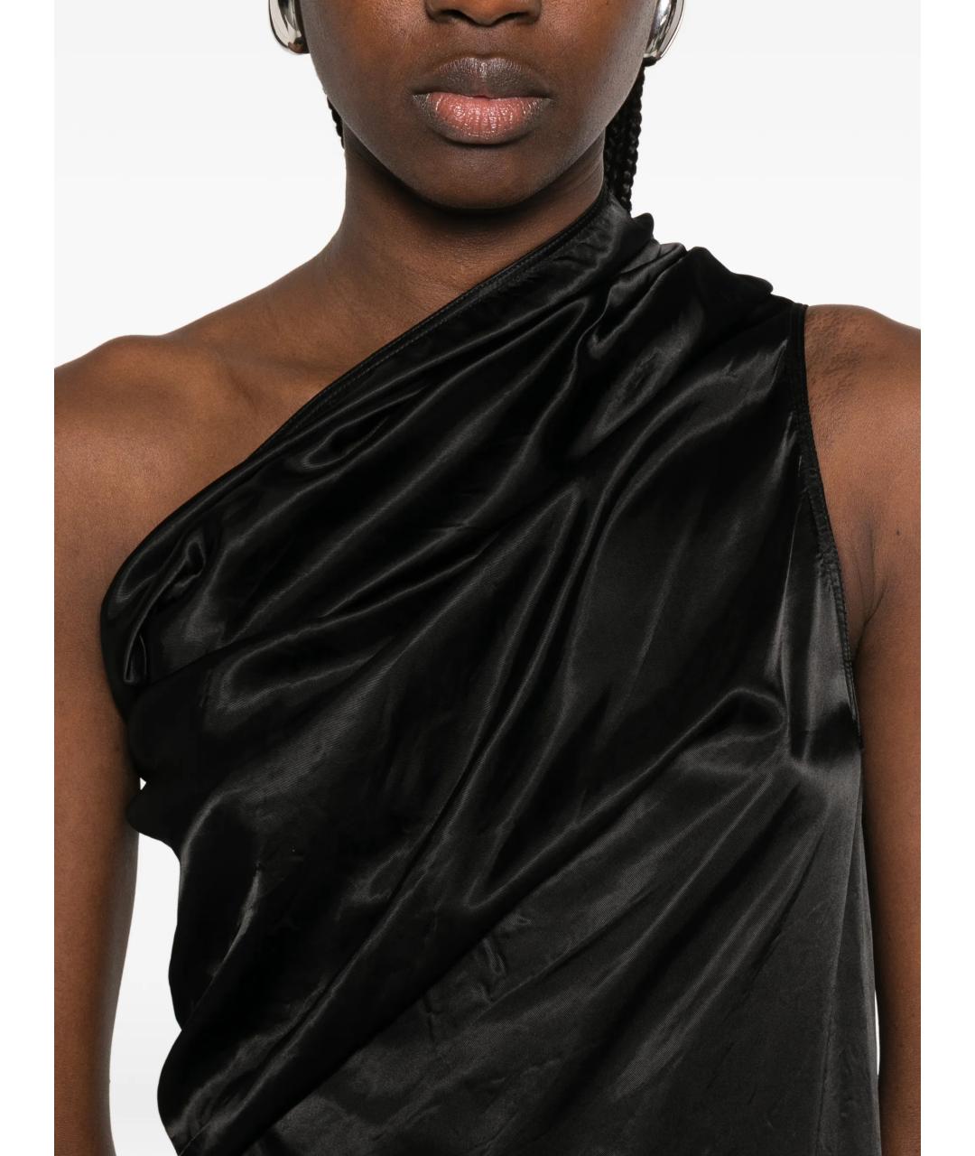 RICK OWENS Черное вискозное вечернее платье, фото 5