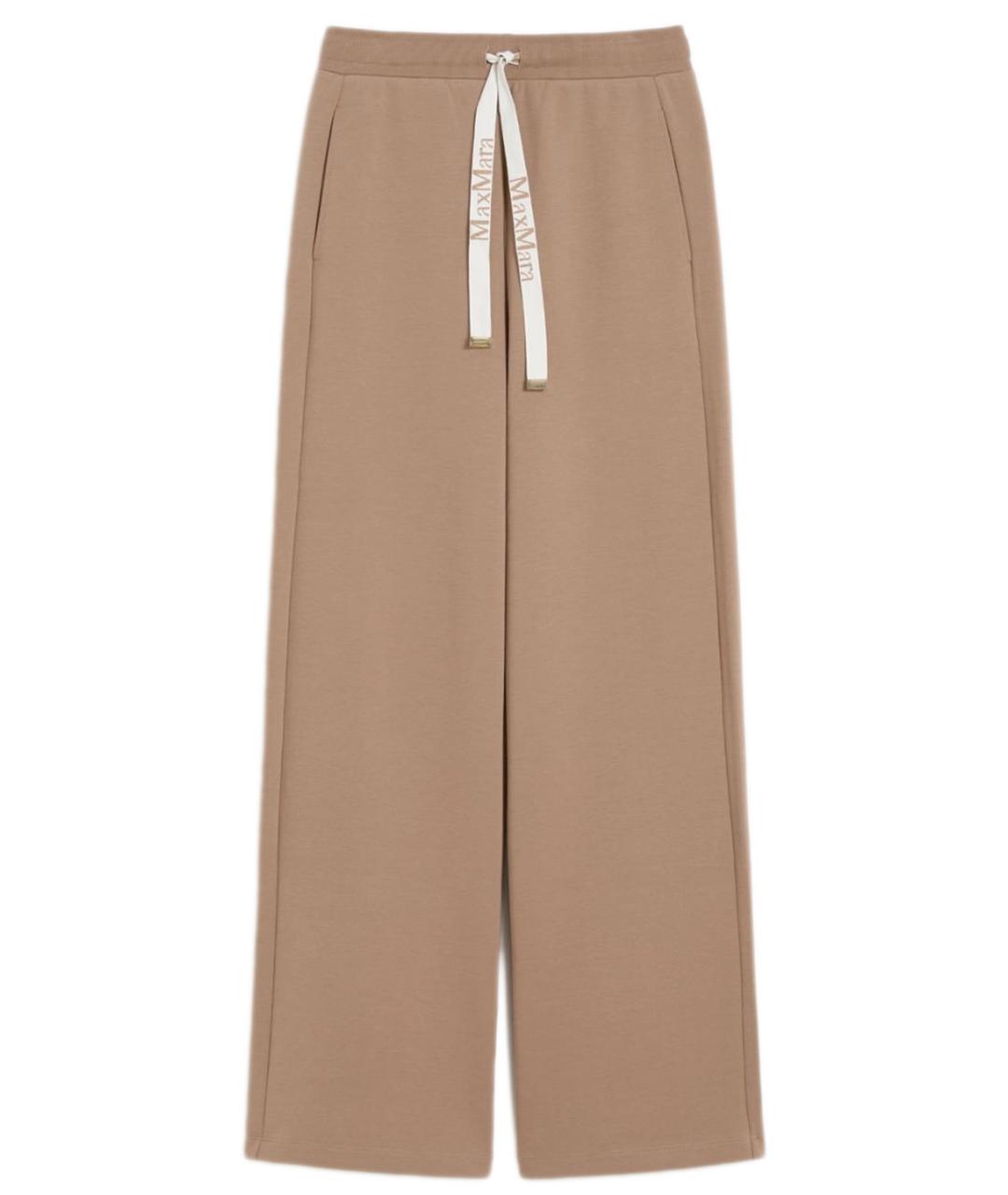 'S MAX MARA Коричневые хлопковые прямые брюки, фото 1