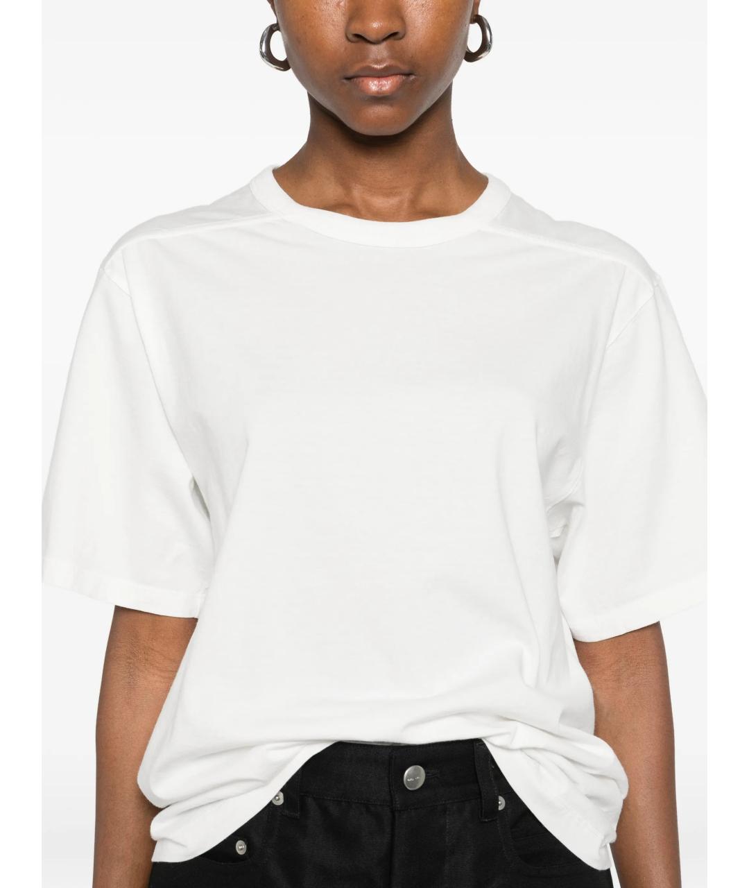 RICK OWENS Белая хлопковая футболка, фото 5