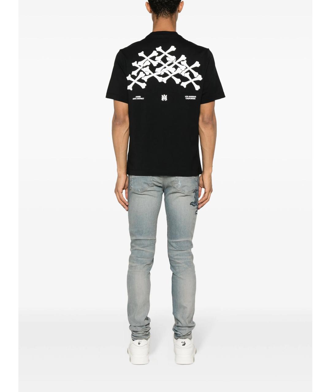 AMIRI Черная хлопковая футболка, фото 2