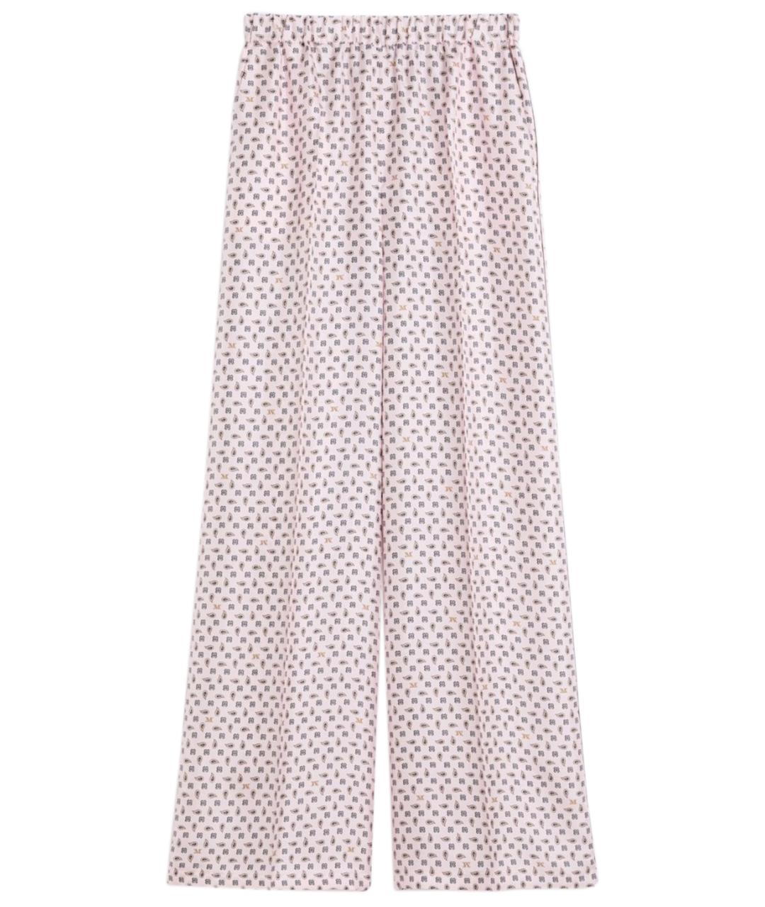 MAX MARA Розовые шелковые прямые брюки, фото 1