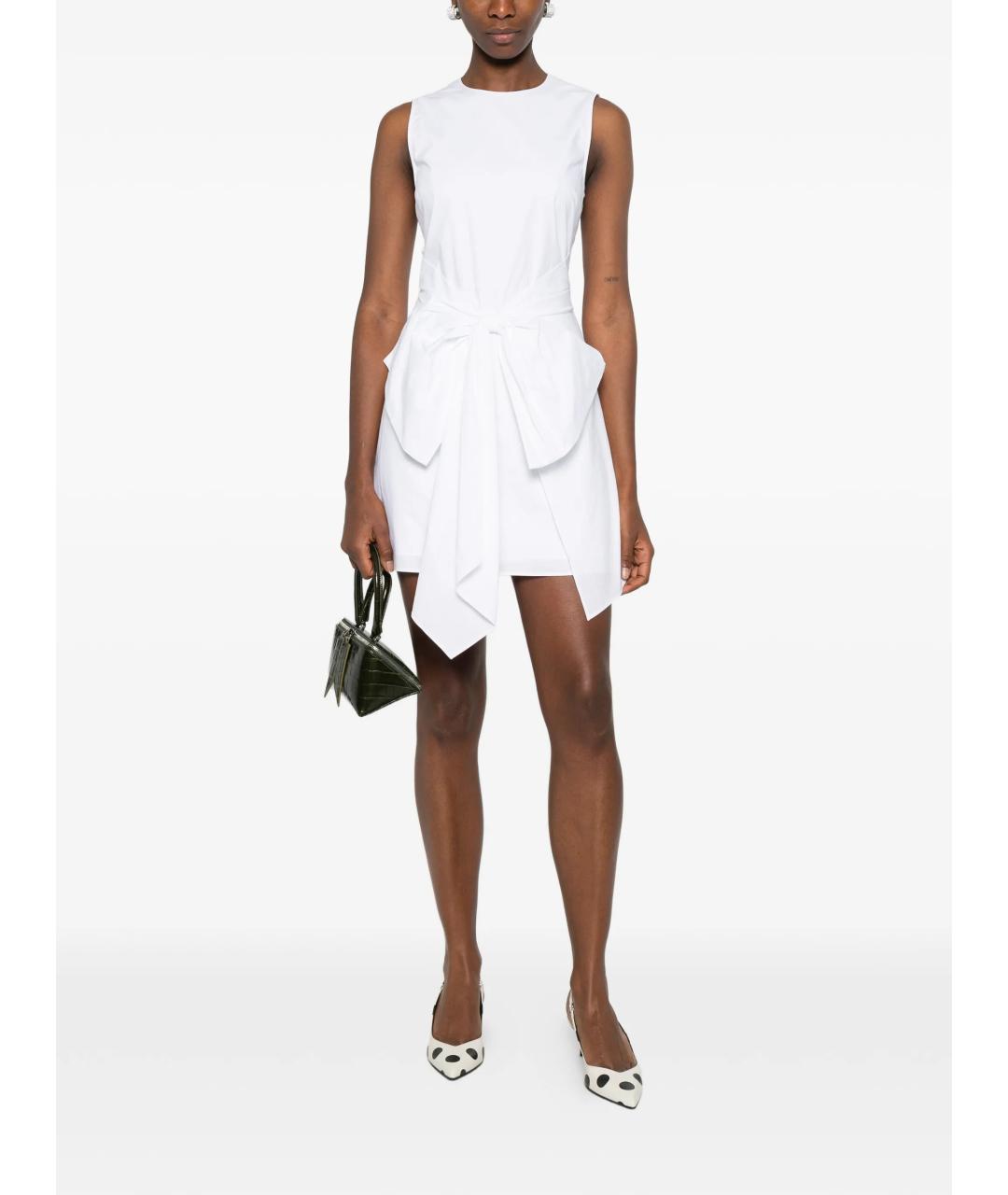 ROTATE Белое хлопковое коктейльное платье, фото 2
