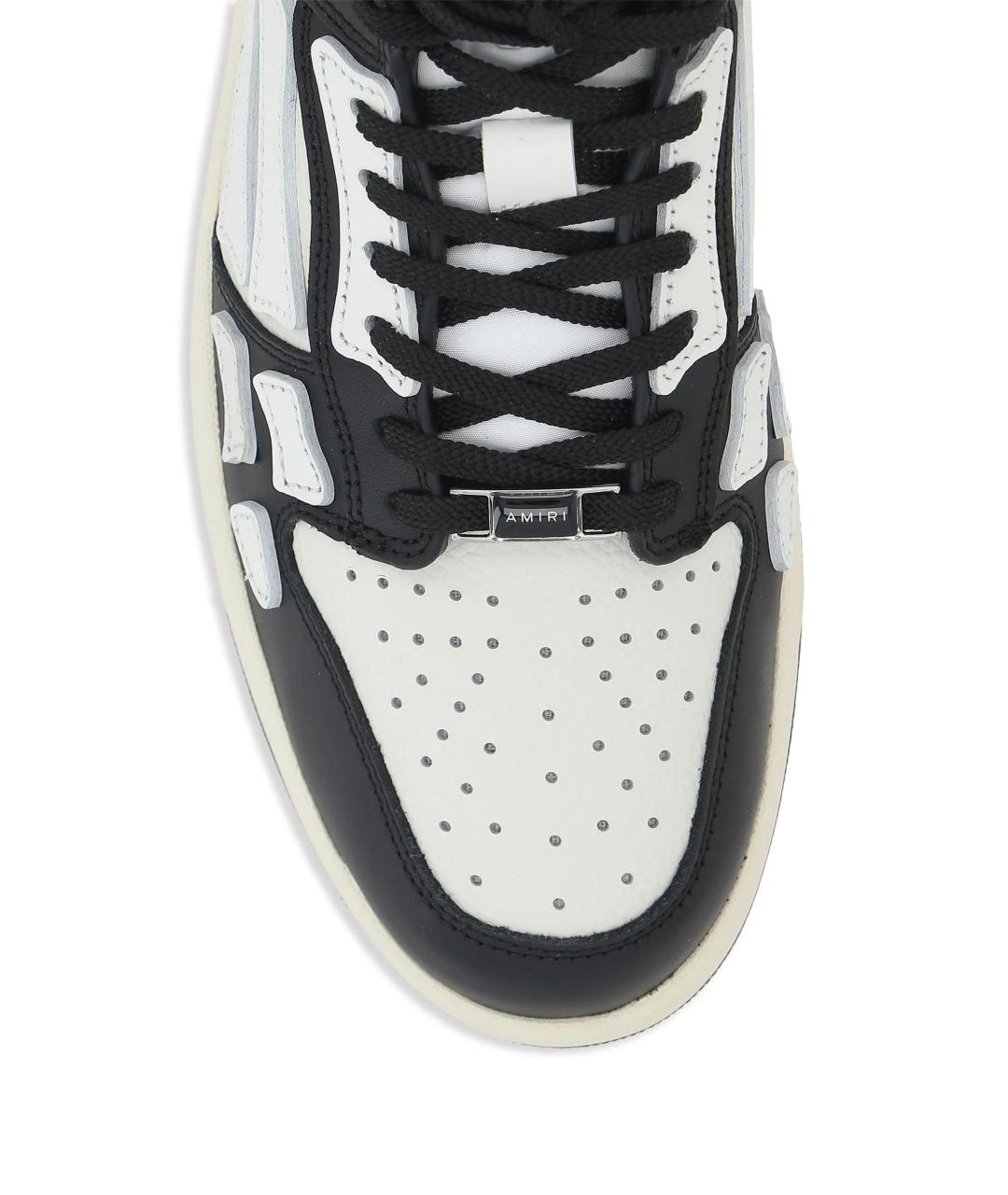 AMIRI Черные кожаные низкие кроссовки / кеды, фото 4