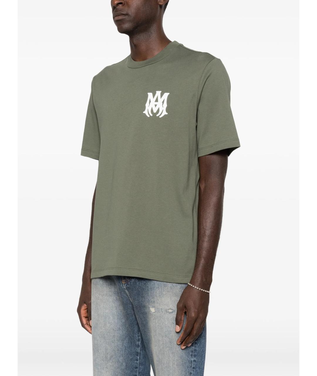 AMIRI Зеленая хлопковая футболка, фото 3