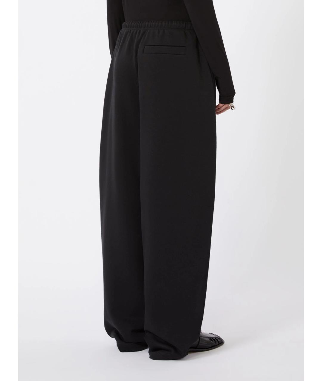 SPORTMAX Черные хлопковые прямые брюки, фото 4