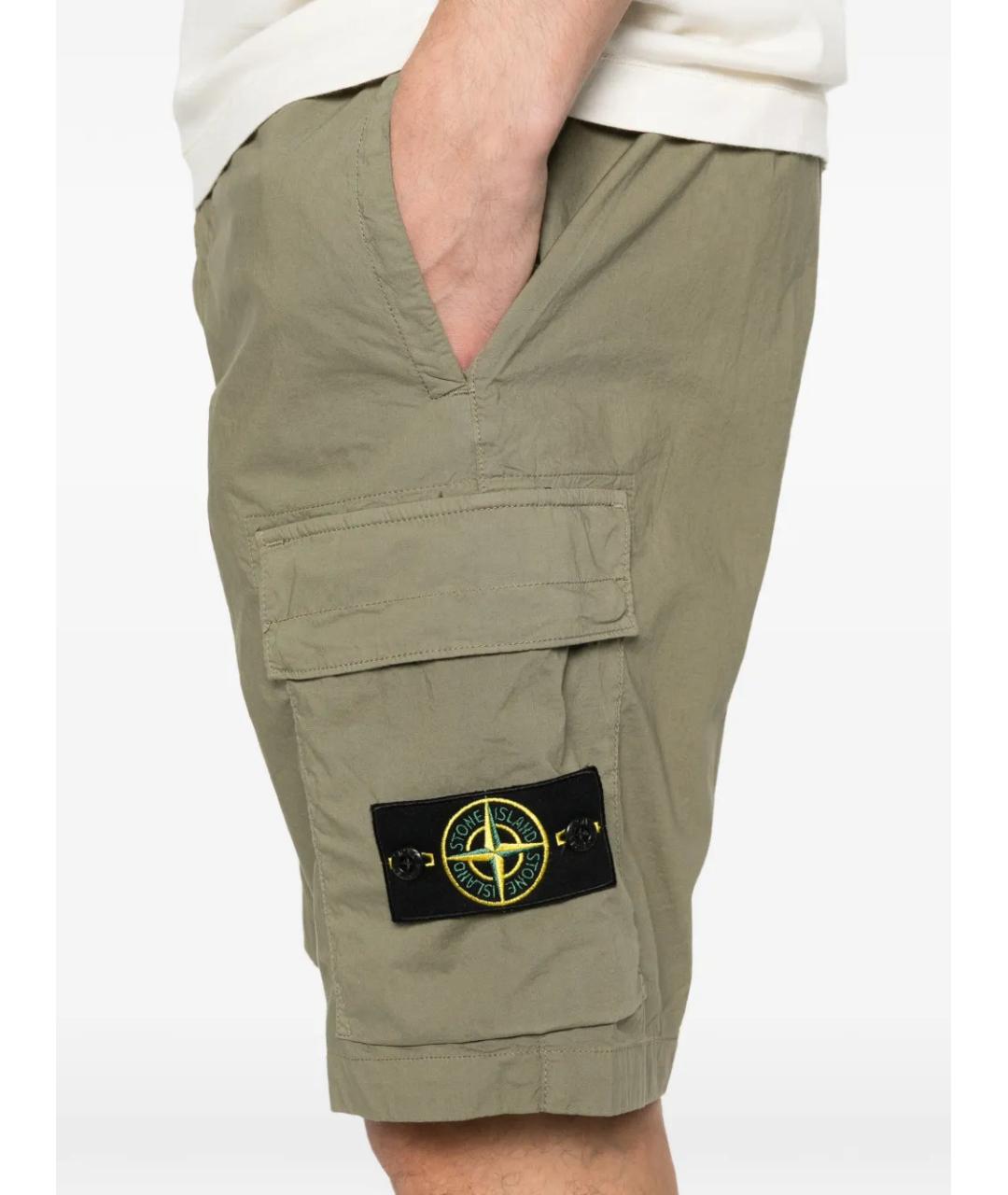 STONE ISLAND Зеленые шорты, фото 5