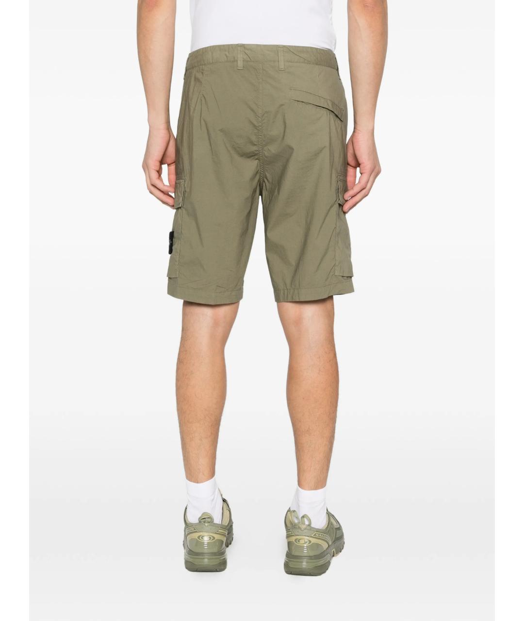 STONE ISLAND Зеленые шорты, фото 4