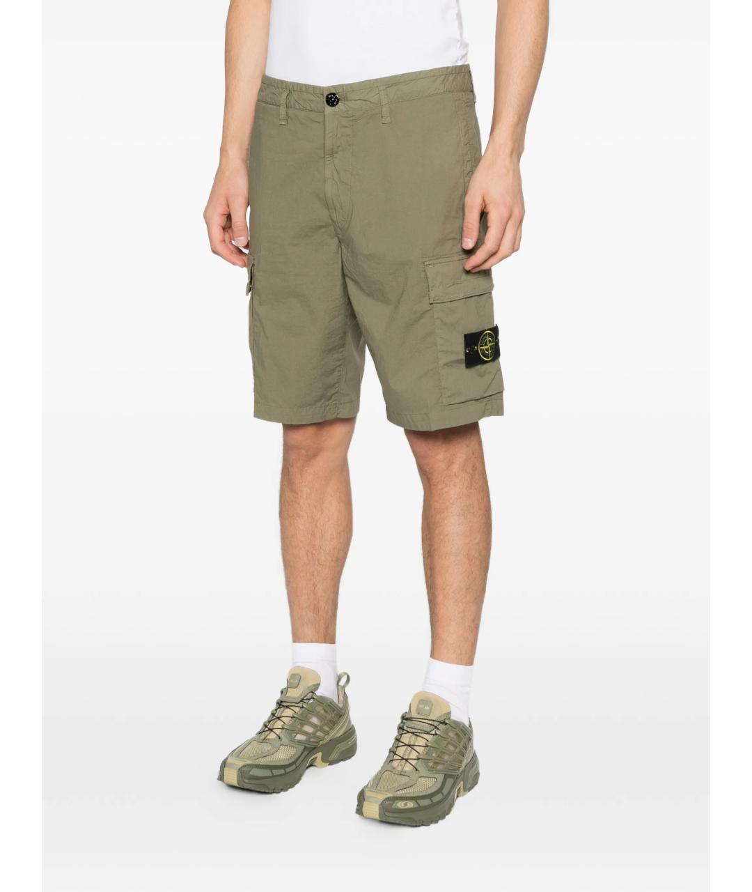 STONE ISLAND Зеленые шорты, фото 3