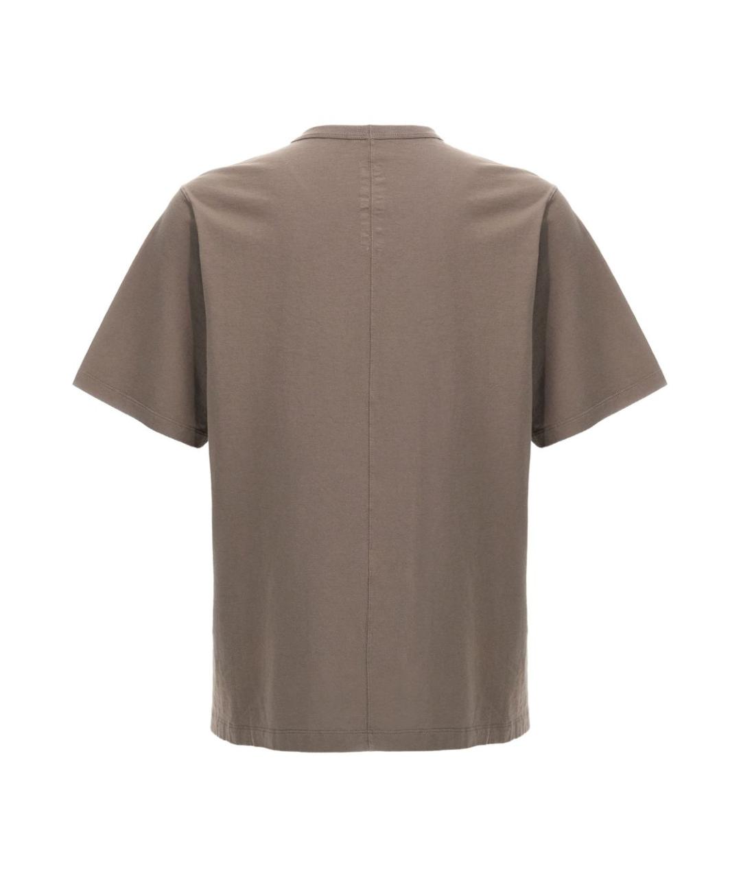 RICK OWENS Серая хлопковая футболка, фото 2