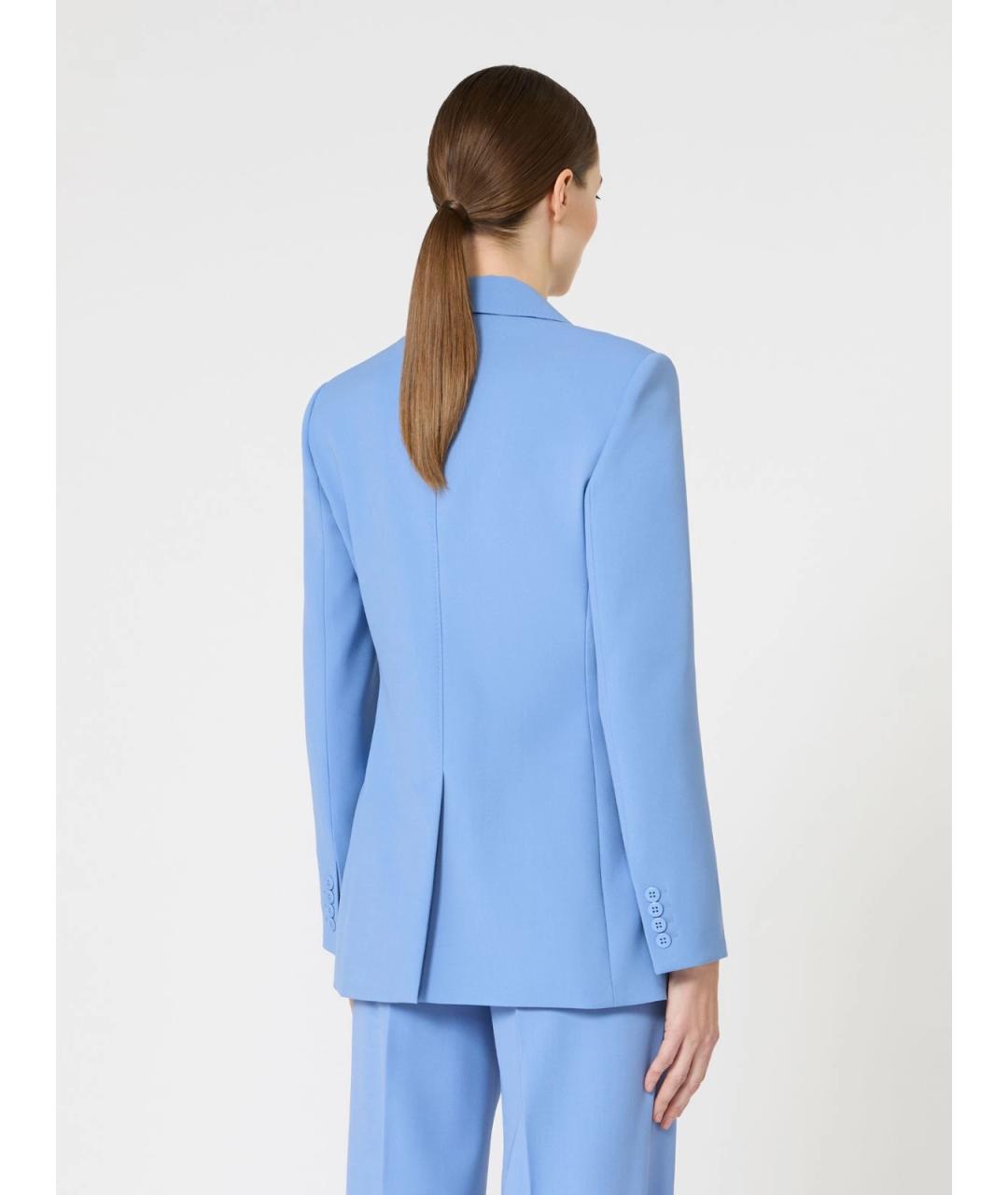 MAX MARA STUDIO Голубой шерстяной жакет/пиджак, фото 4