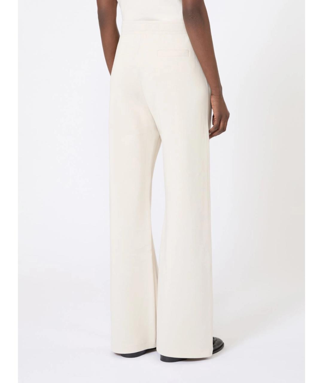 'S MAX MARA Белые хлопковые прямые брюки, фото 4