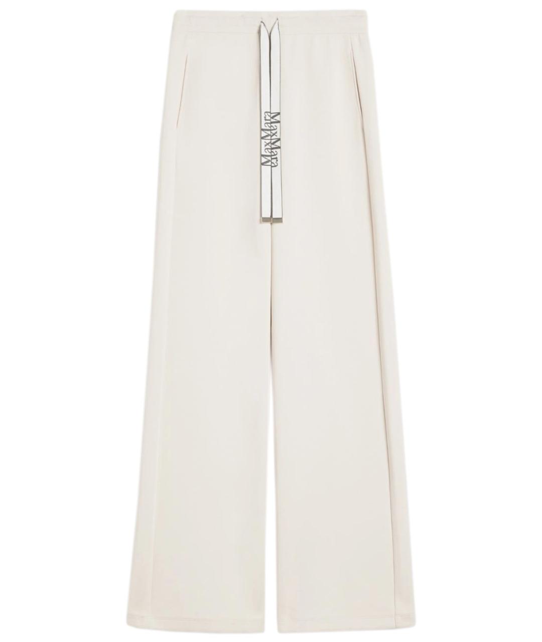 'S MAX MARA Белые хлопковые прямые брюки, фото 1