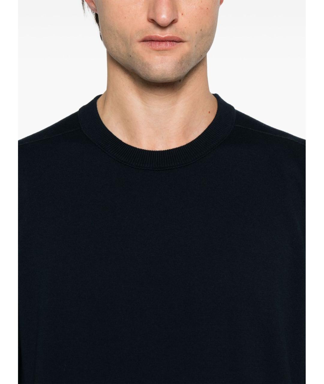 STONE ISLAND Темно-синий хлопковый джемпер / свитер, фото 5