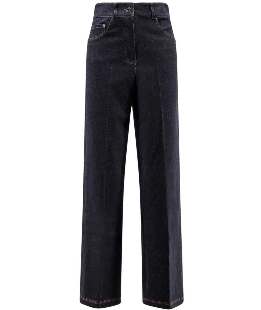 MAX MARA Синие хлопковые прямые джинсы, фото 1