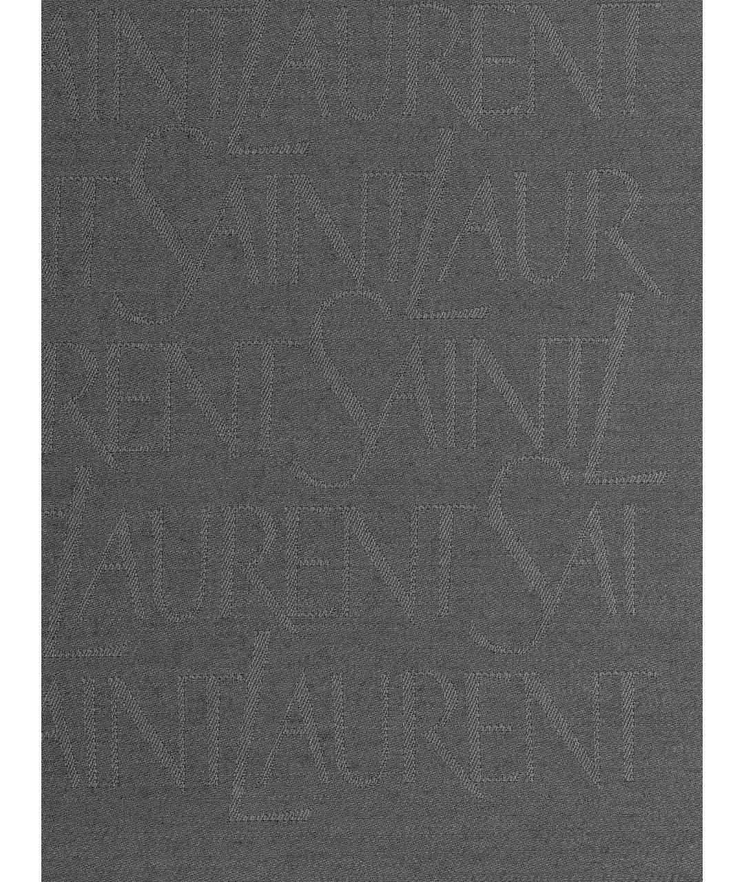 SAINT LAURENT Черный шелковый шарф, фото 2