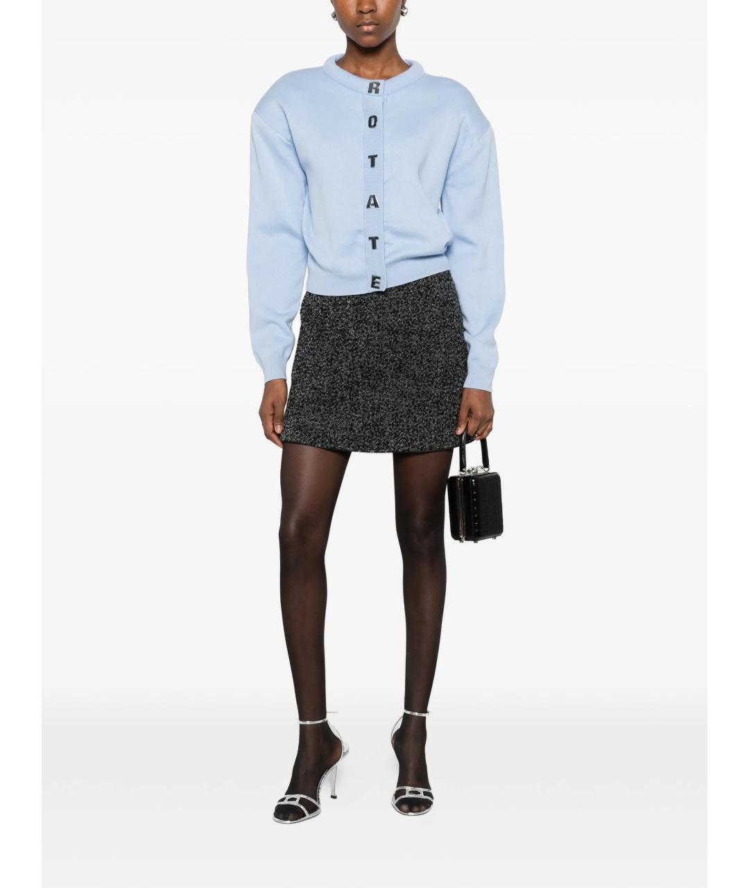 ROTATE Голубой кашемировый кардиган, фото 2