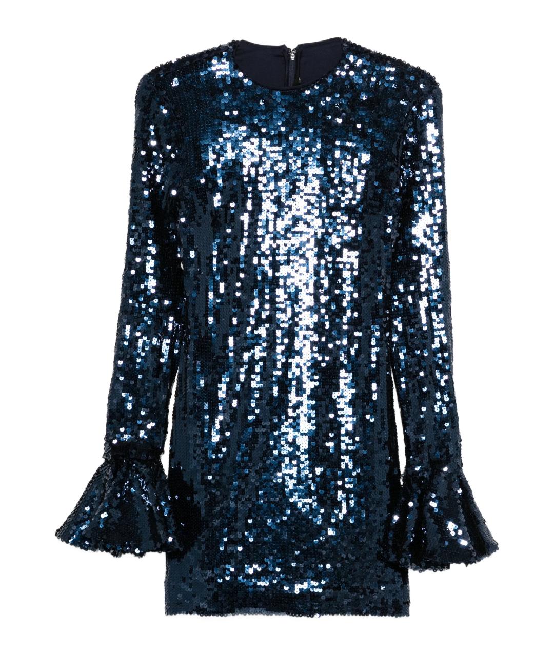 ROTATE Синее полиэстеровое коктейльное платье, фото 1