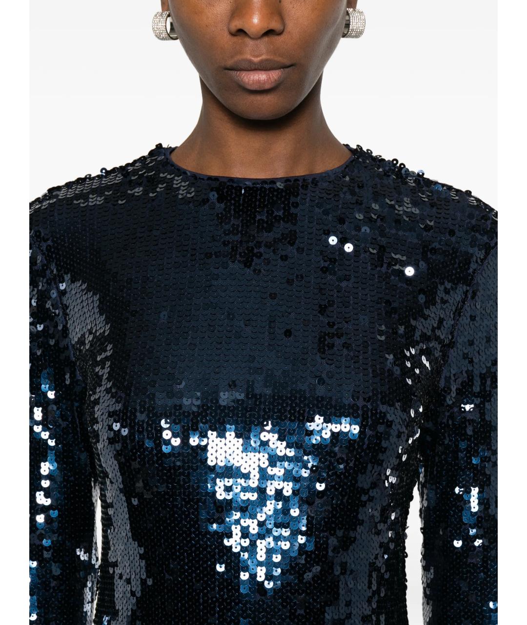 ROTATE Синее полиэстеровое коктейльное платье, фото 5