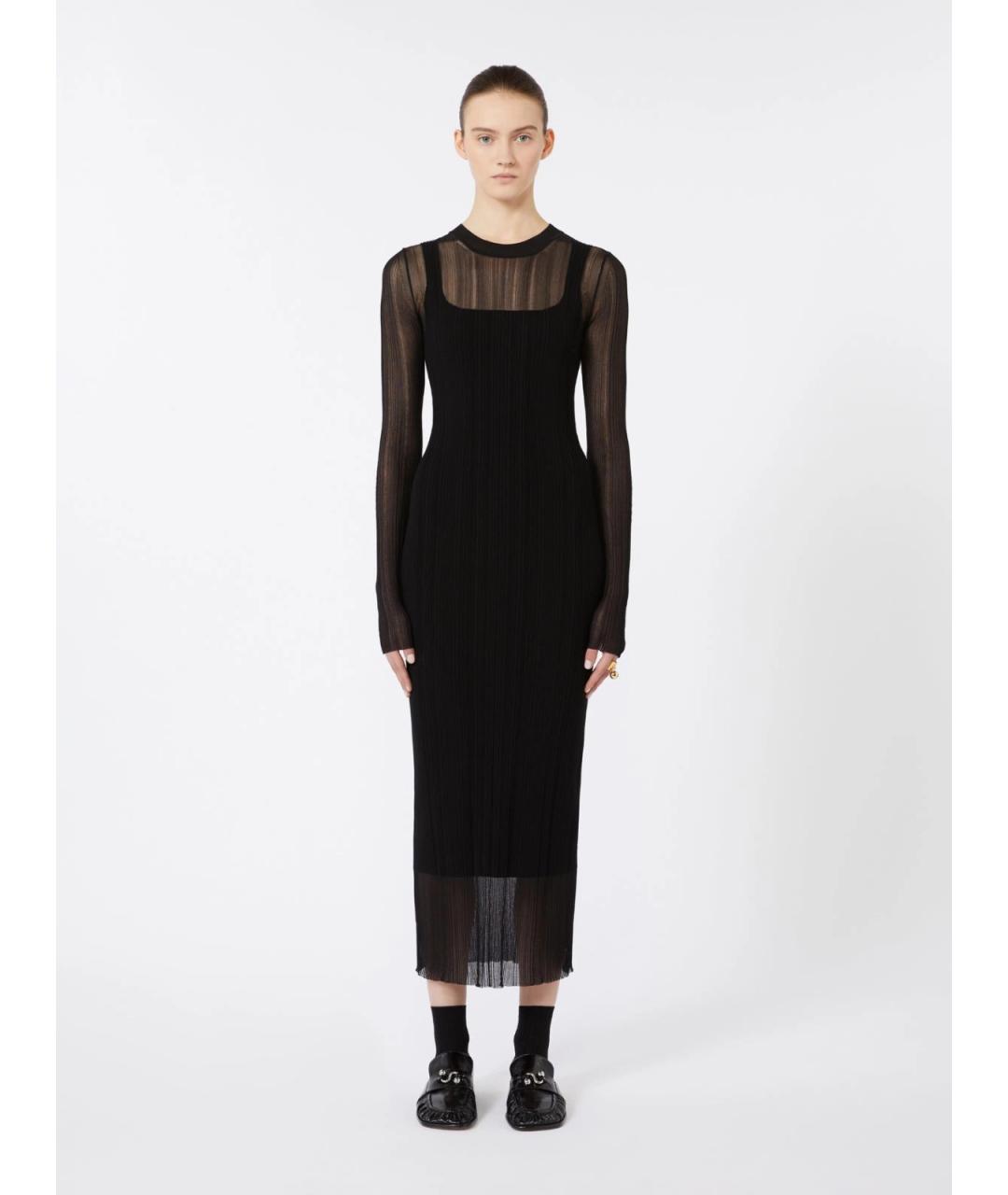 SPORTMAX Черное вискозное повседневное платье, фото 3