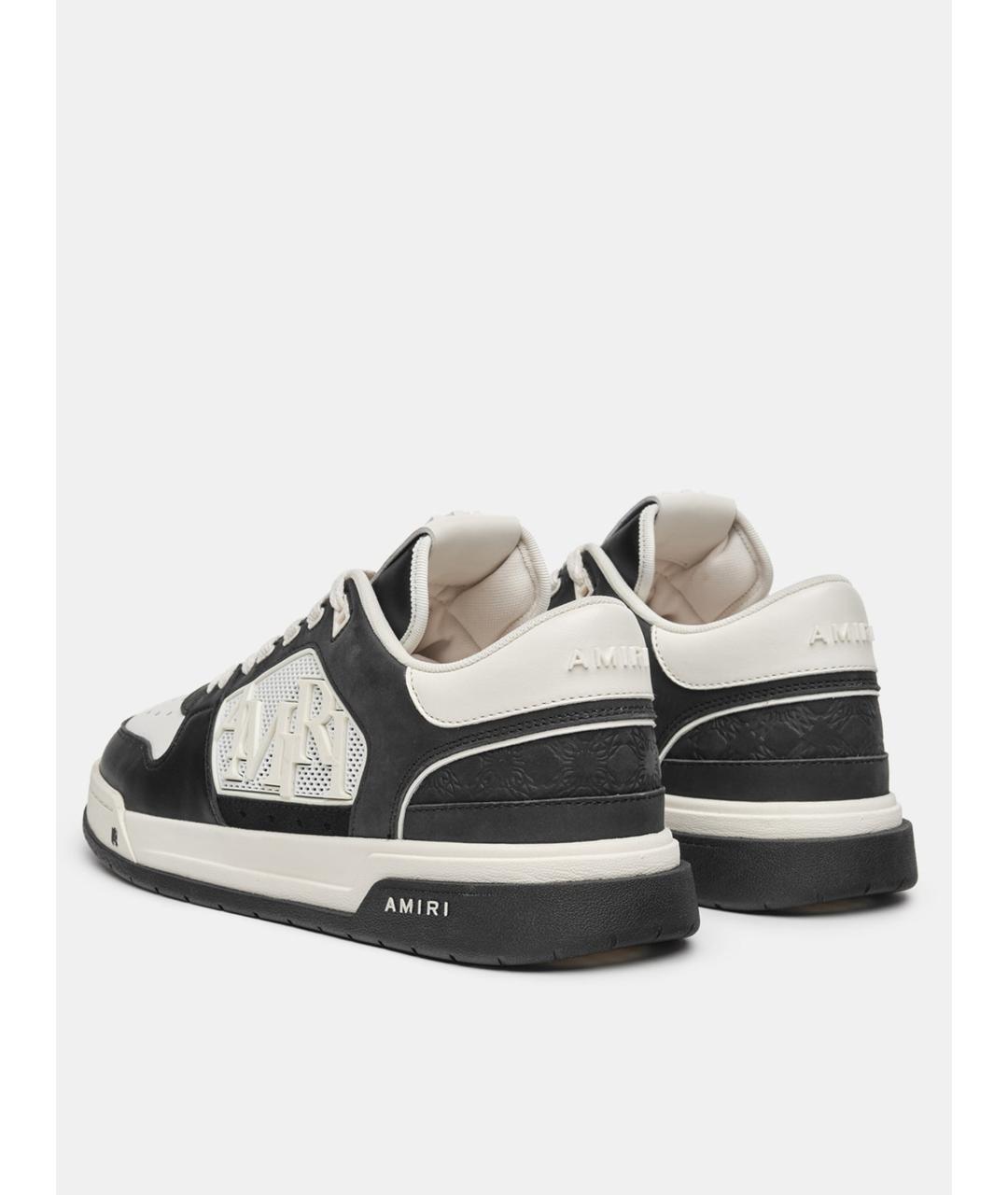 AMIRI Черные кожаные низкие кроссовки / кеды, фото 4