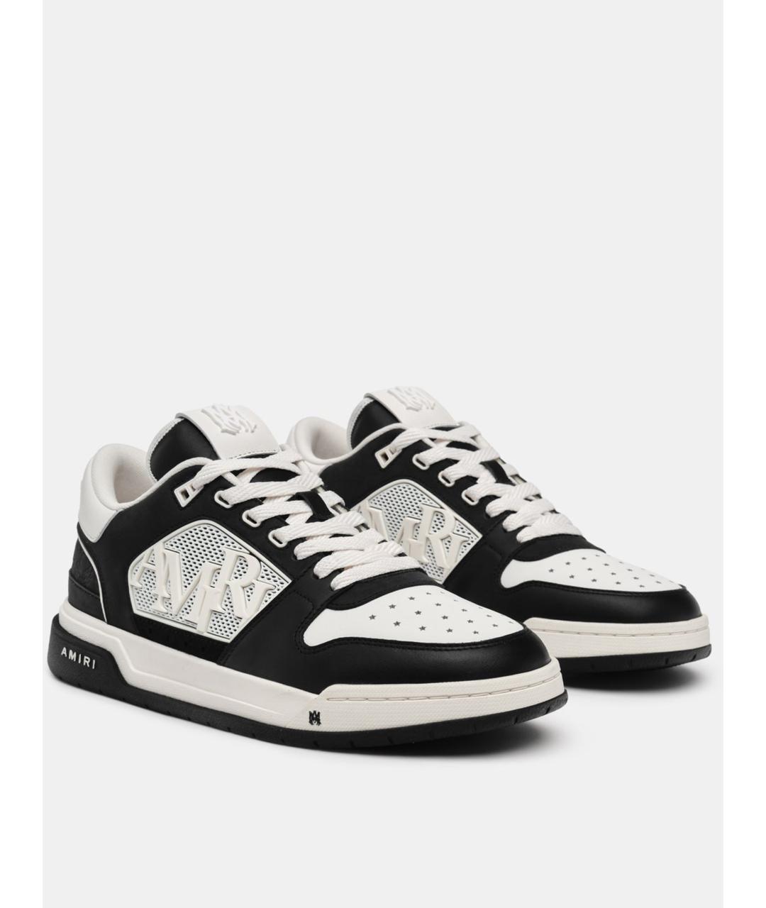 AMIRI Черные кожаные низкие кроссовки / кеды, фото 2