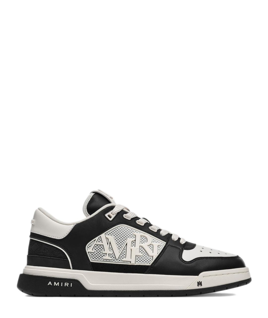 AMIRI Черные кожаные низкие кроссовки / кеды, фото 1