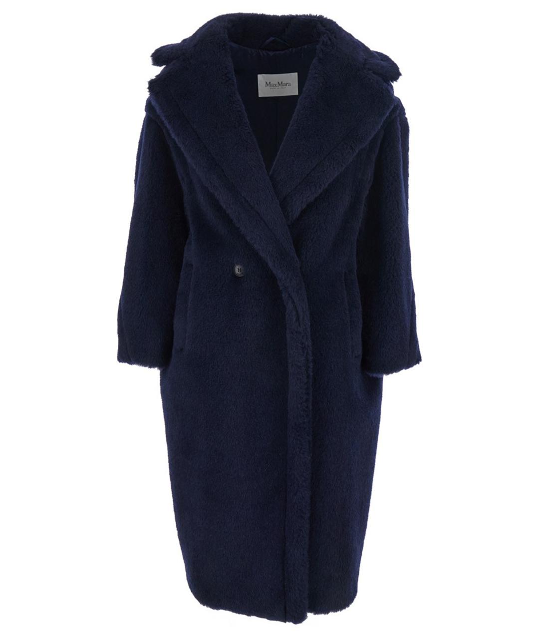 MAX MARA Темно-синее шерстяное пальто, фото 1