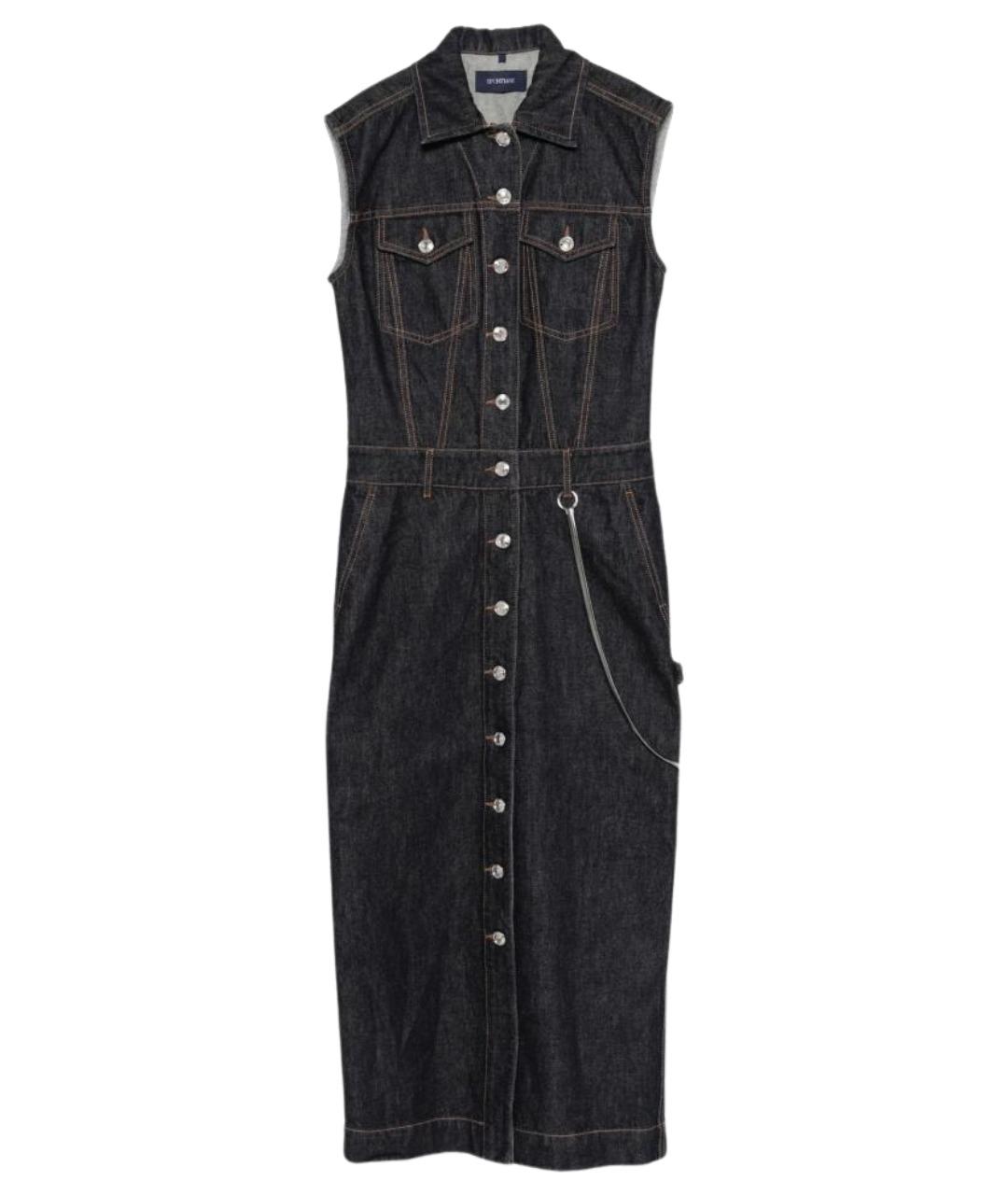 SPORTMAX Темно-синее хлопковое повседневное платье, фото 1