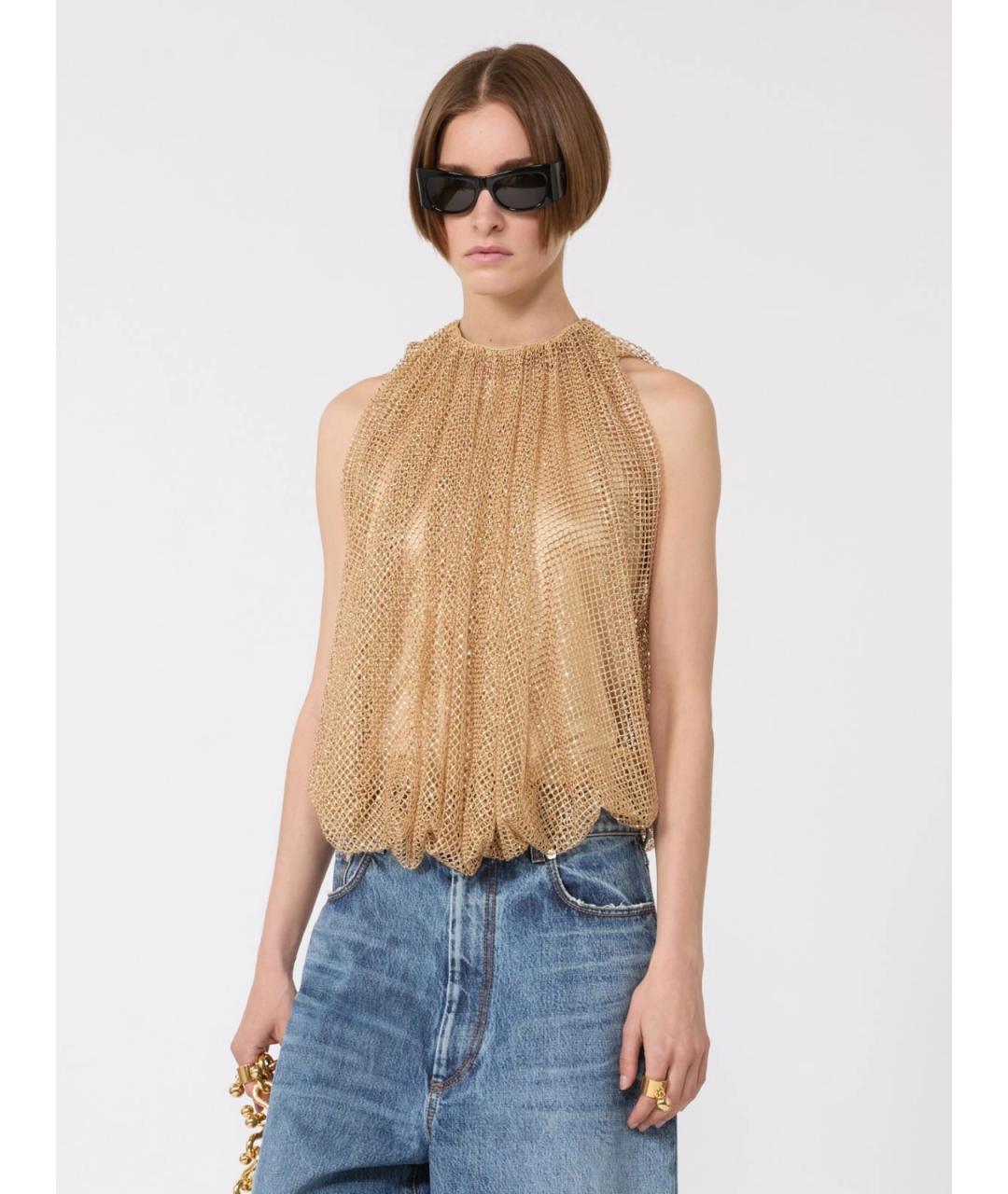 SPORTMAX Бежевая полиэстеровая блузы, фото 5