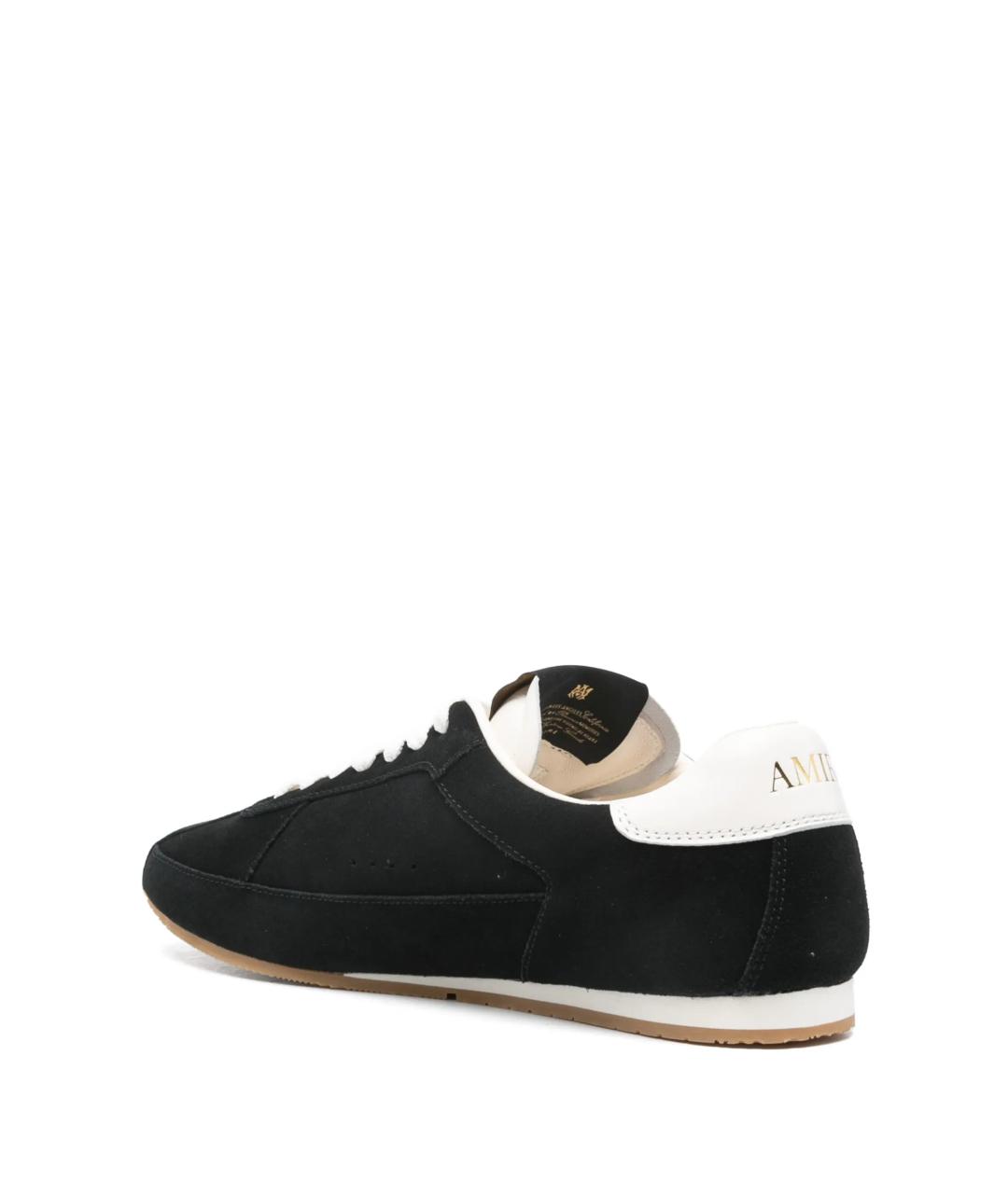 AMIRI Черные кожаные низкие кроссовки / кеды, фото 3