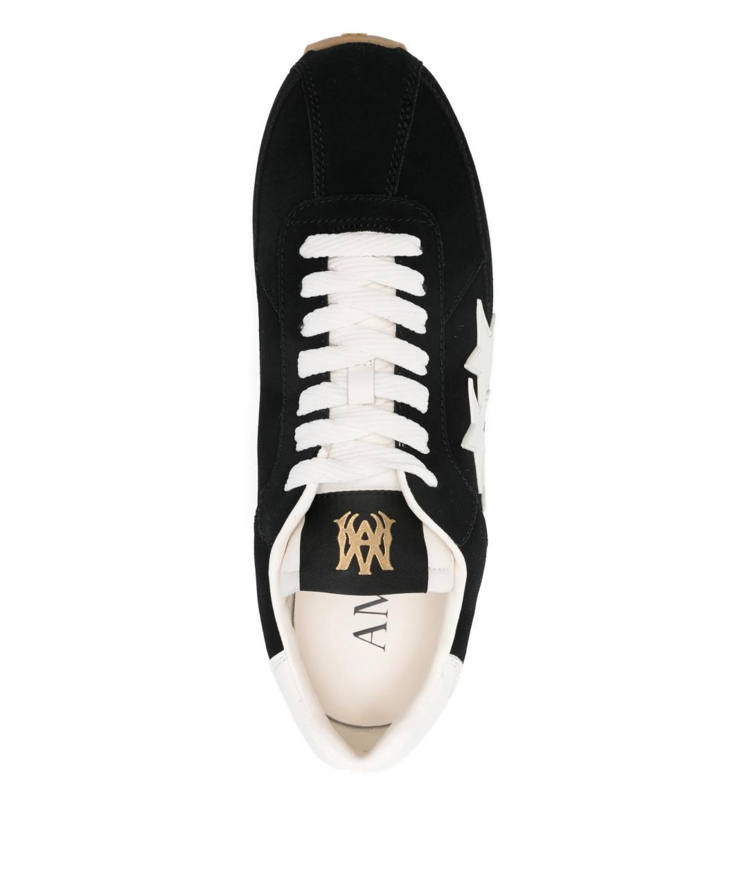 AMIRI Черные кожаные низкие кроссовки / кеды, фото 4