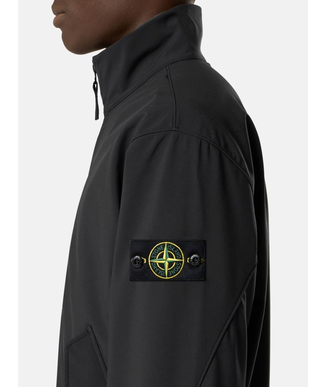 STONE ISLAND Черная синтетическая куртка, фото 3