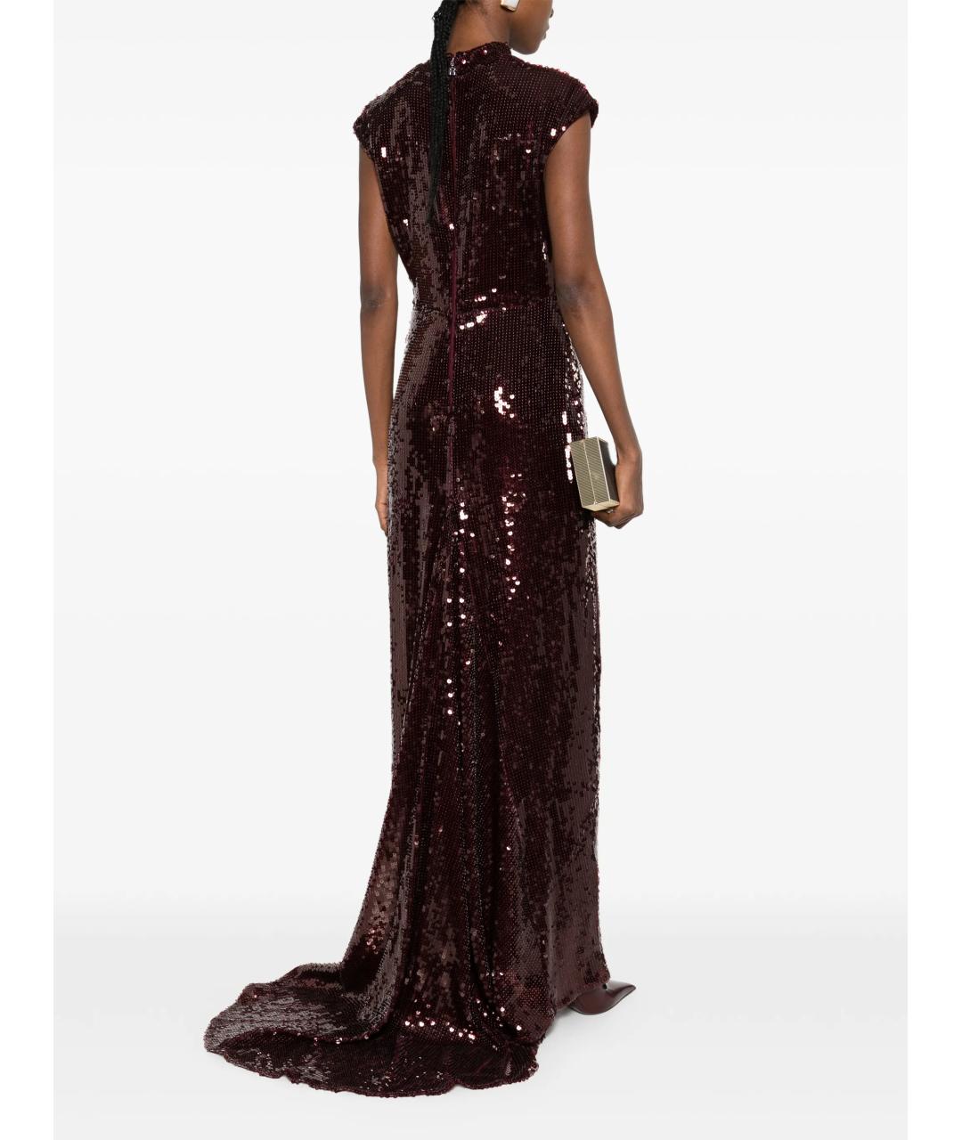 ROTATE Бордовое полиэстеровое коктейльное платье, фото 2