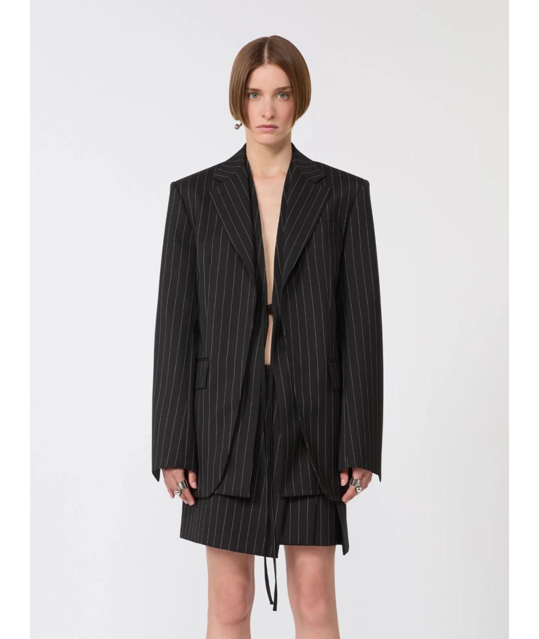 SPORTMAX Черный шерстяной жакет/пиджак, фото 3