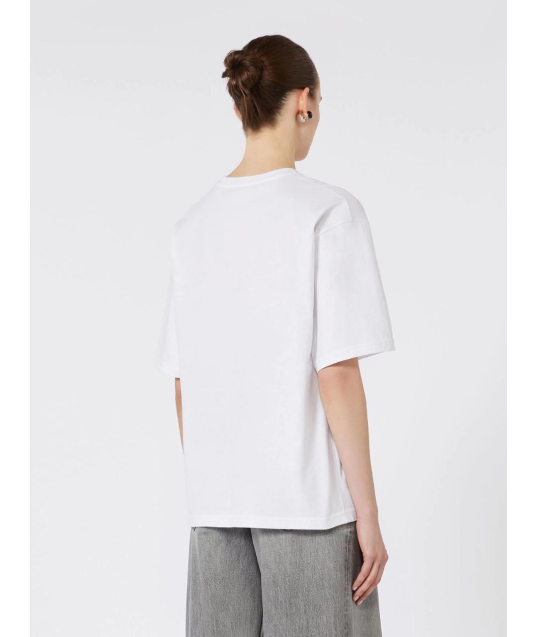 SPORTMAX Белая хлопковая футболка, фото 4
