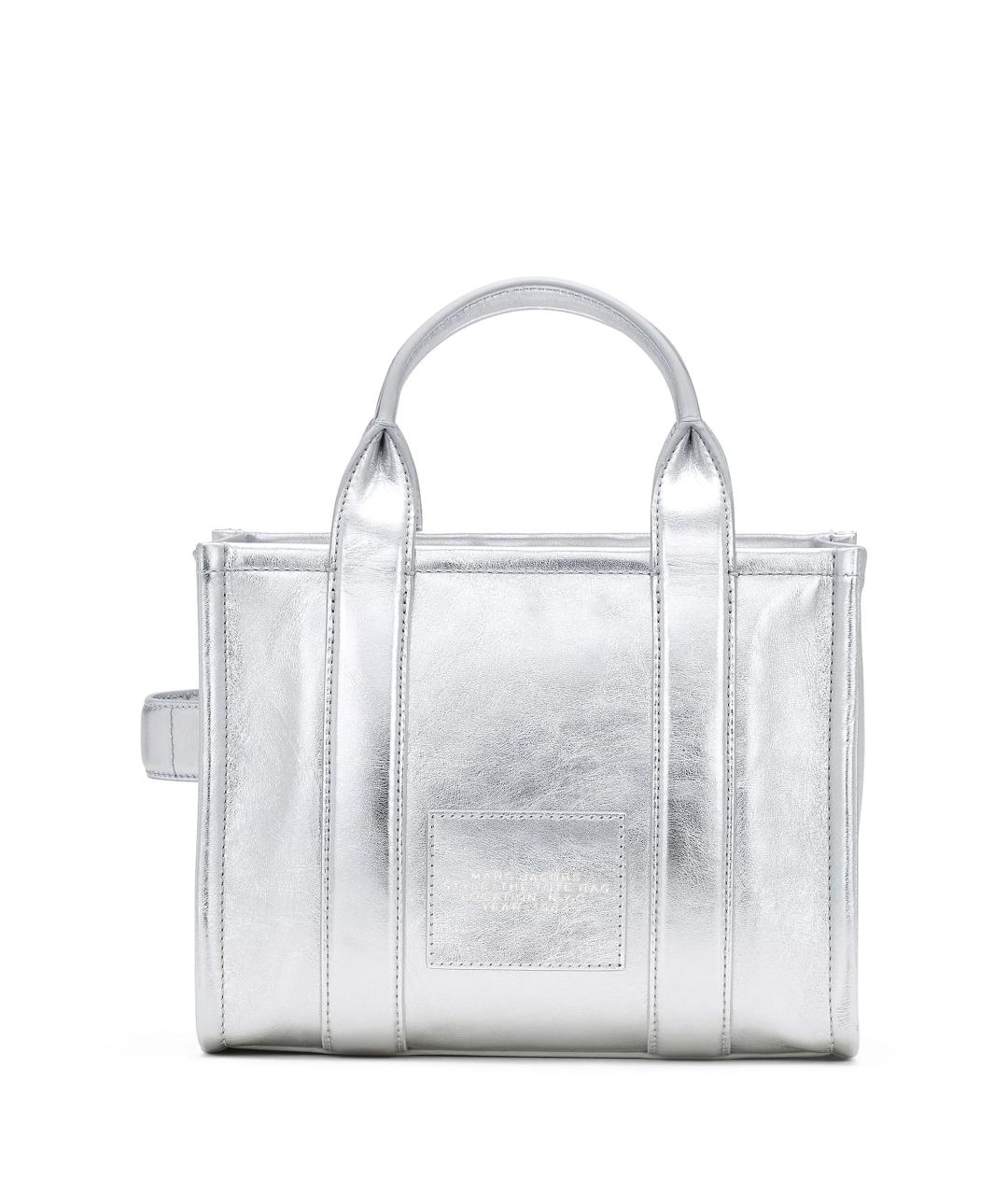 MARC JACOBS Серебряная кожаная сумка тоут, фото 3