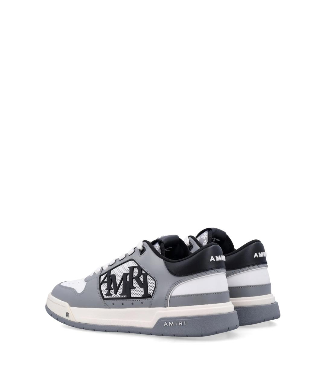 AMIRI Серые кожаные низкие кроссовки / кеды, фото 4