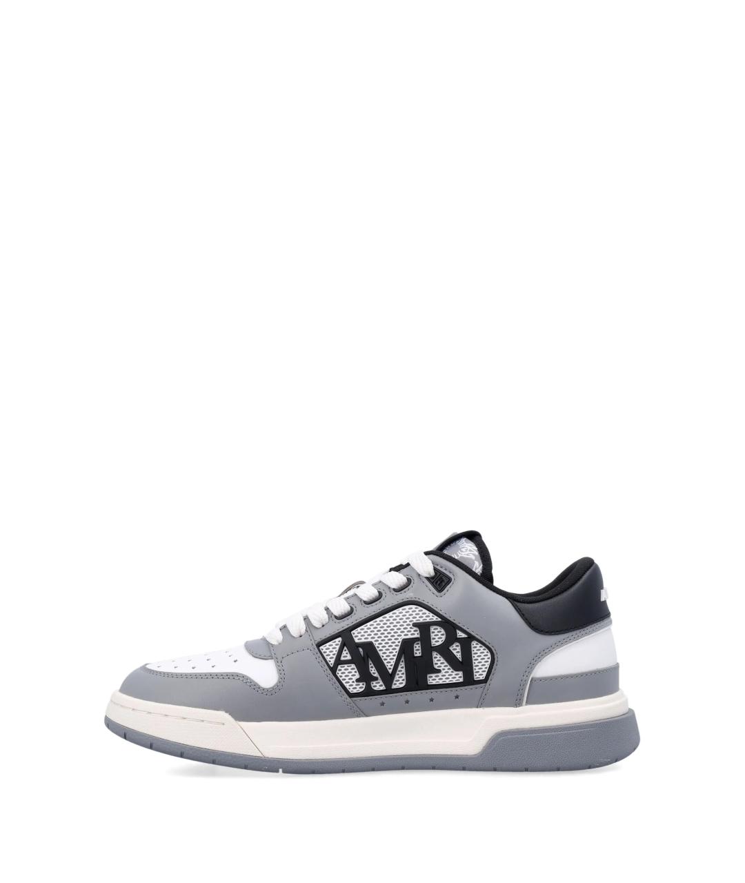 AMIRI Серые кожаные низкие кроссовки / кеды, фото 3