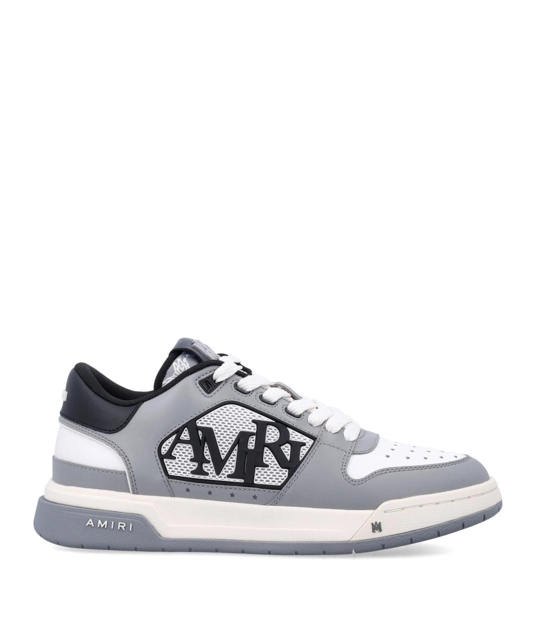 AMIRI Серые кожаные низкие кроссовки / кеды, фото 1