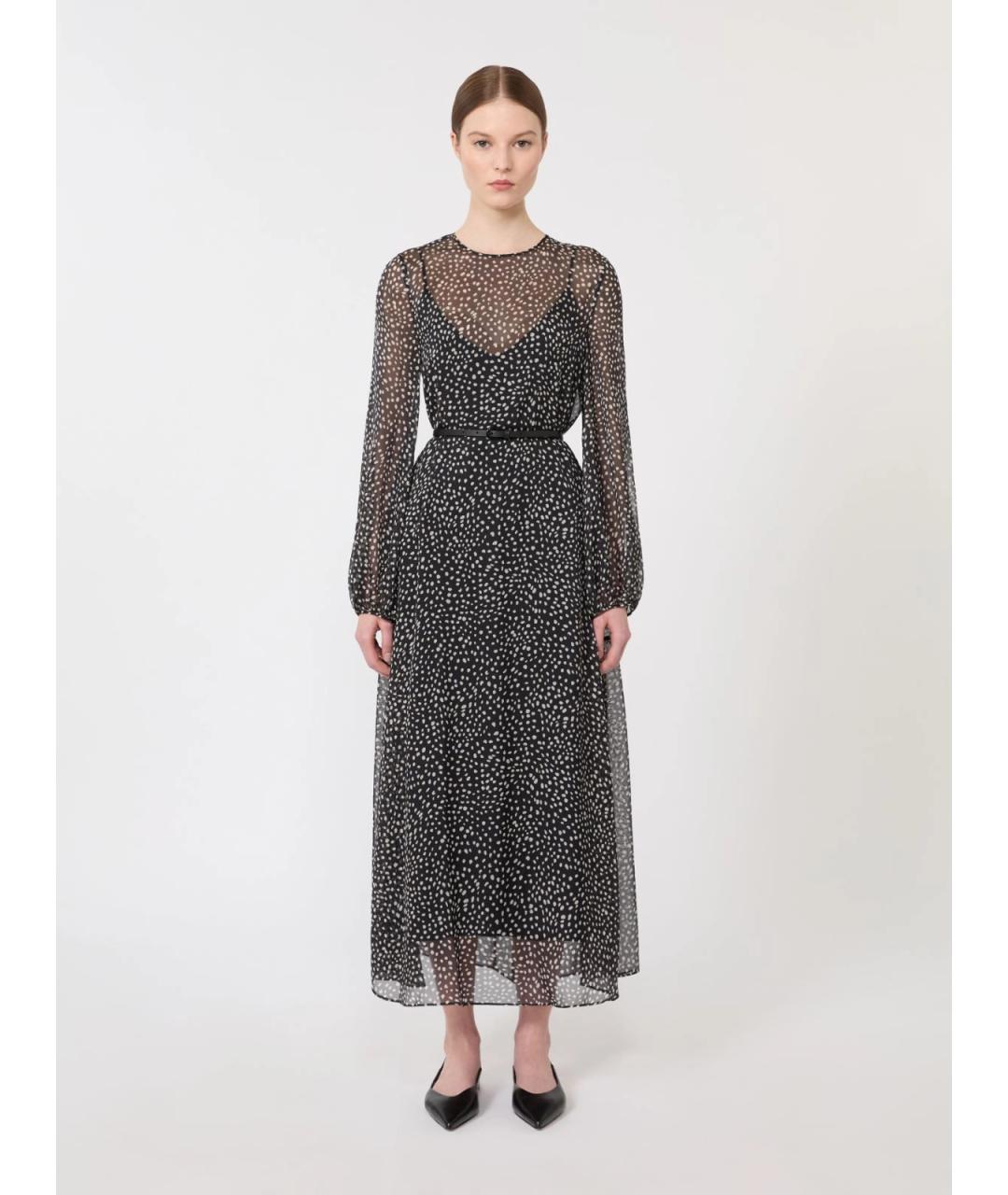 MAX MARA STUDIO Черное шелковое повседневное платье, фото 3