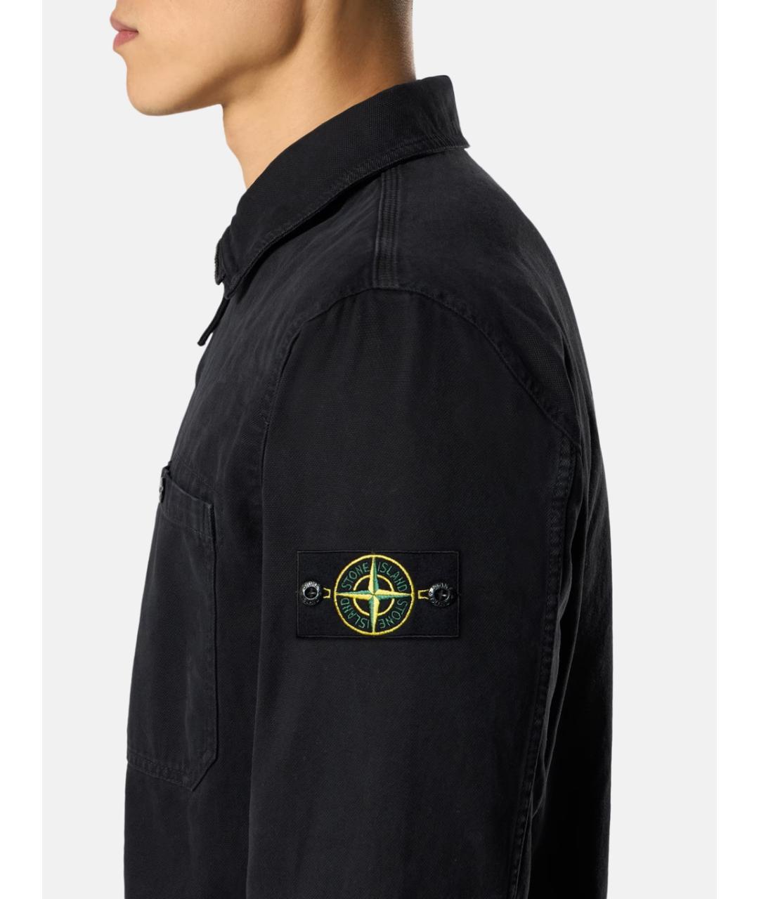 STONE ISLAND Черная хлопковая куртка, фото 3