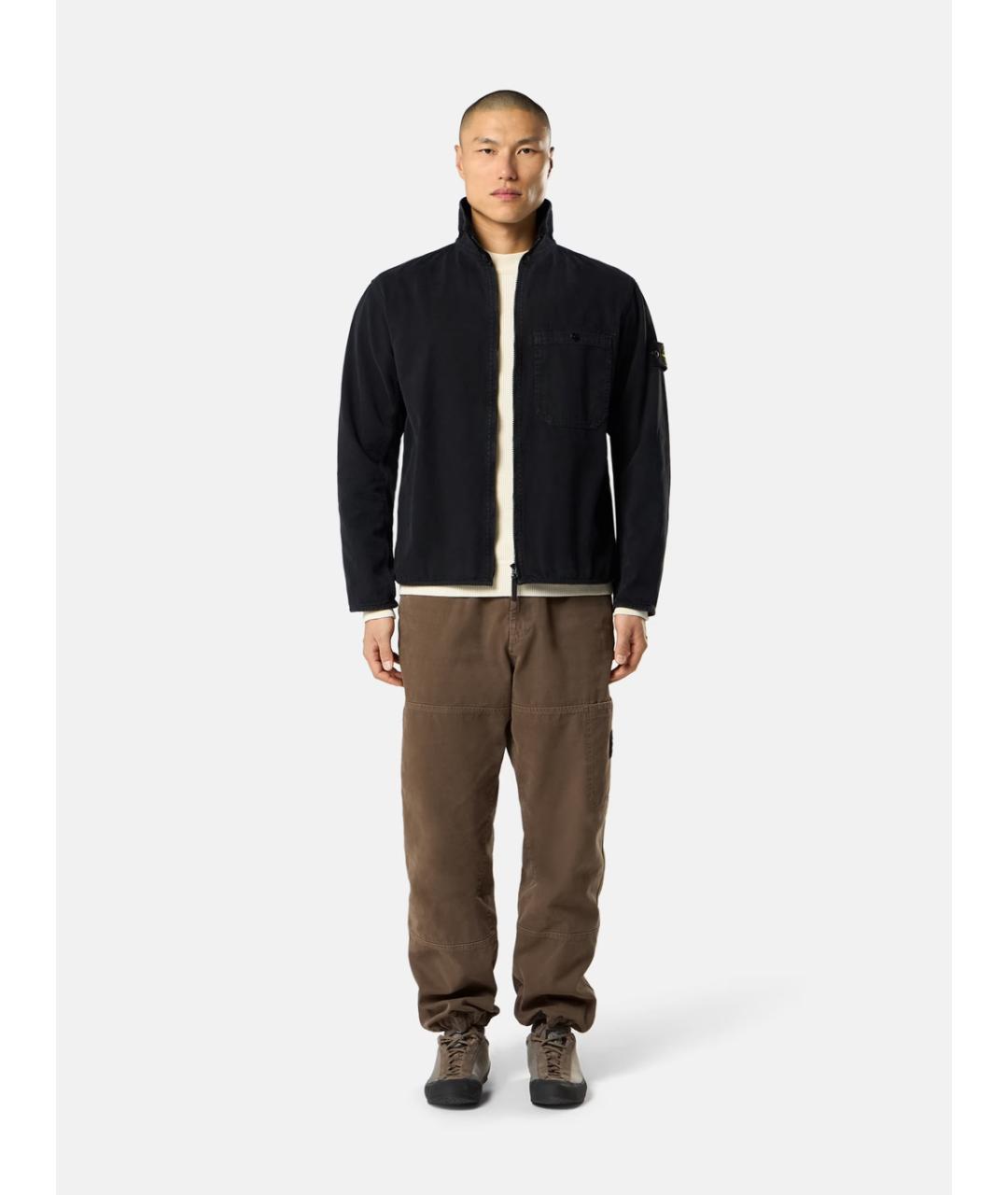 STONE ISLAND Черная хлопковая куртка, фото 2