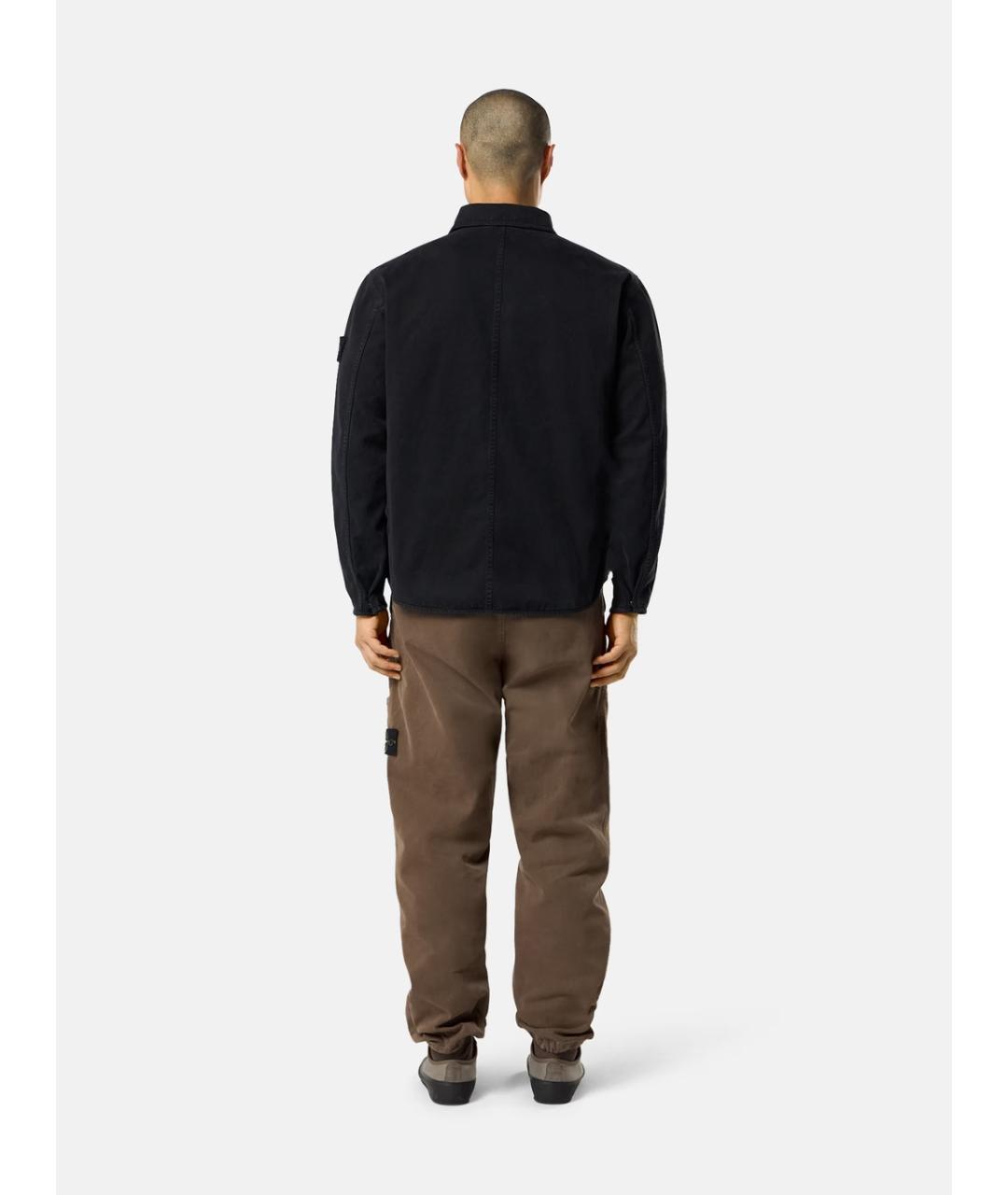 STONE ISLAND Черная хлопковая куртка, фото 6