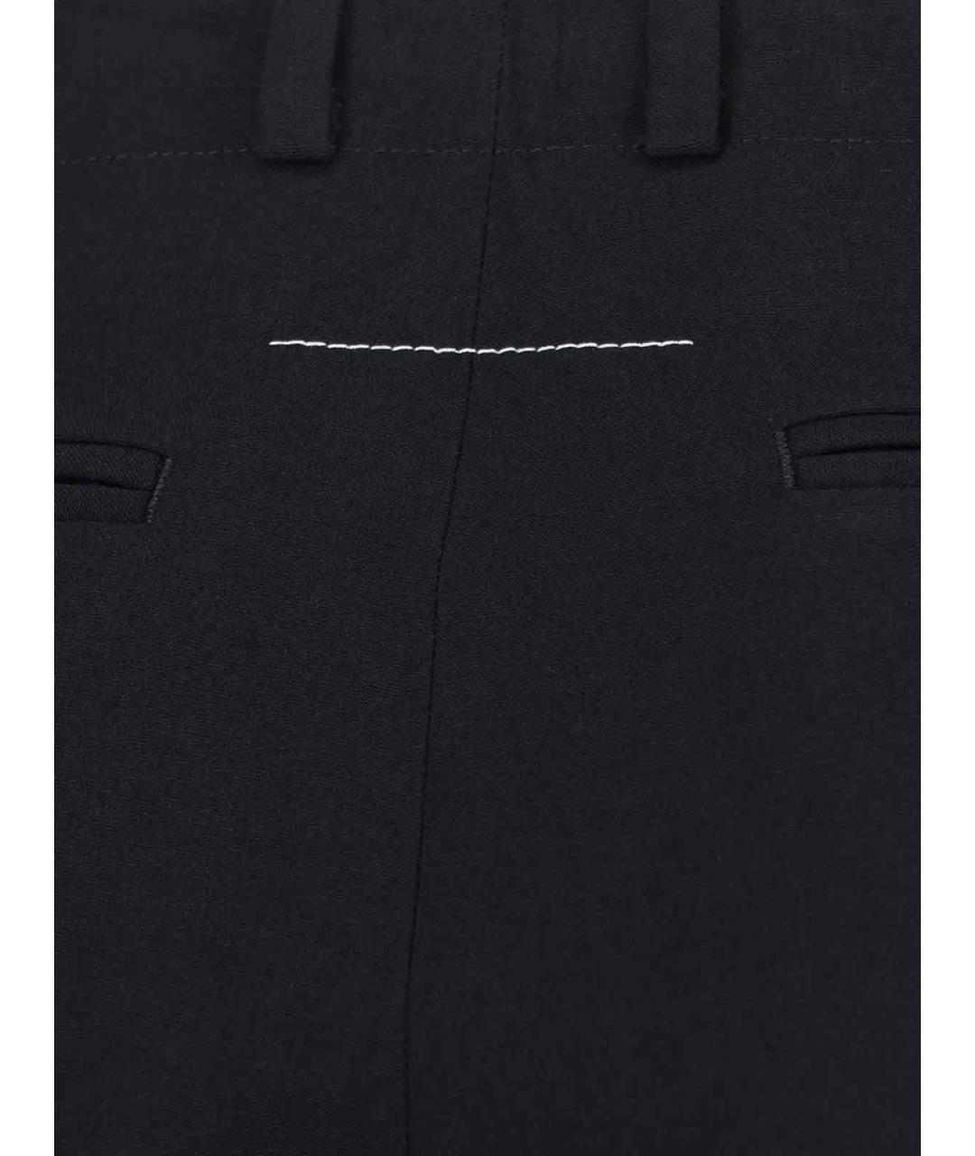 MM6 MAISON MARGIELA Черные полиэстеровые прямые брюки, фото 4