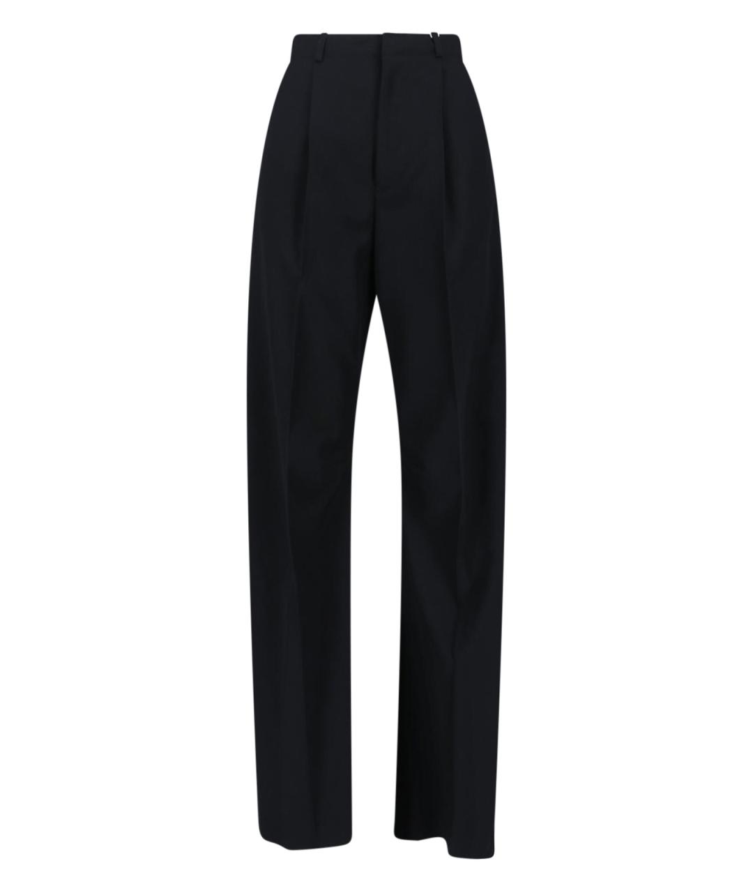 MM6 MAISON MARGIELA Черные полиэстеровые прямые брюки, фото 1