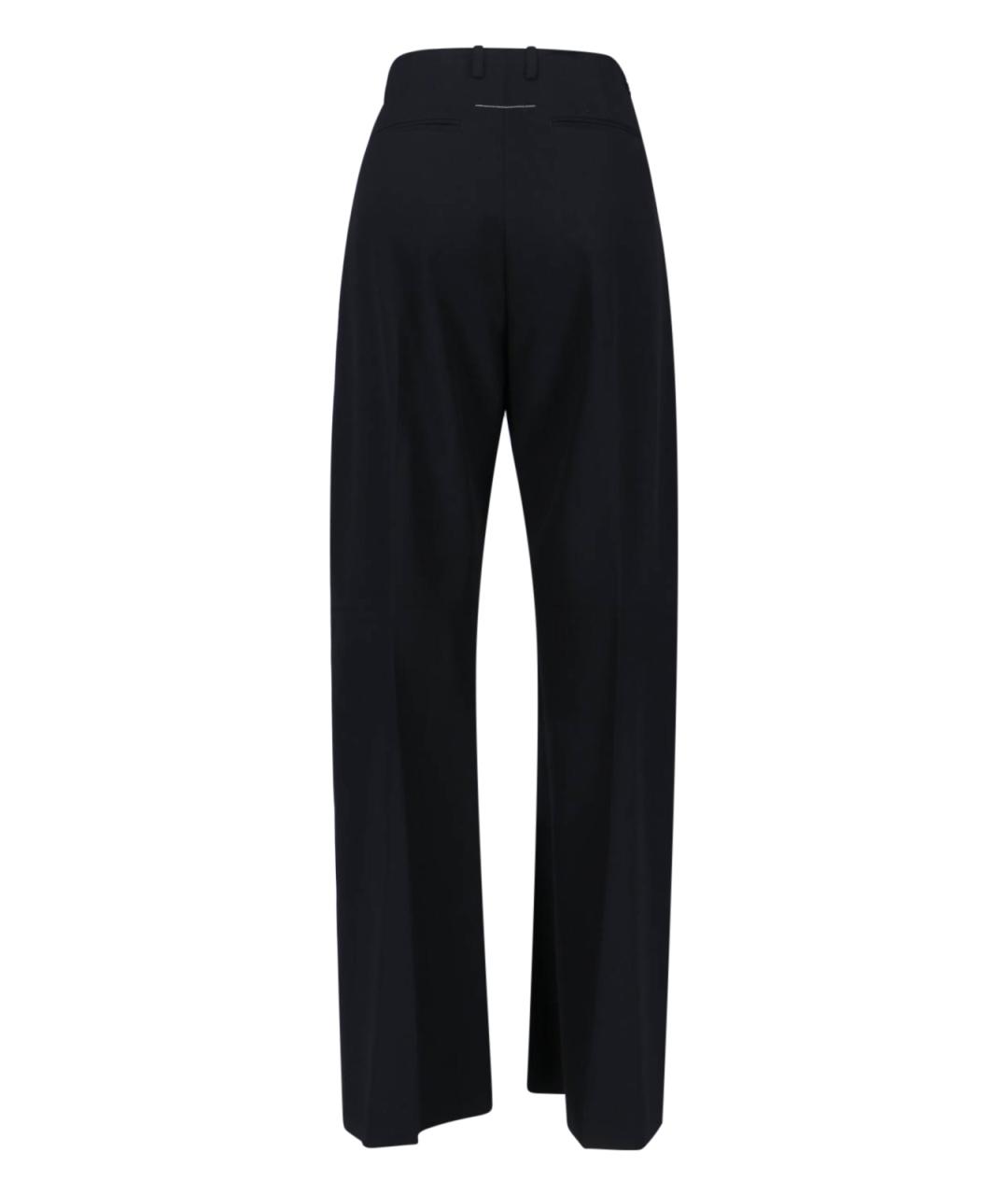 MM6 MAISON MARGIELA Черные полиэстеровые прямые брюки, фото 2