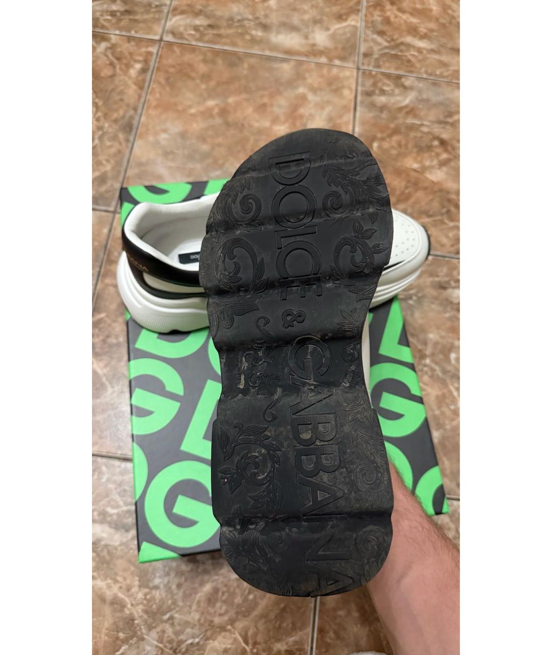 DOLCE&GABBANA Белые кожаные низкие кроссовки / кеды, фото 6