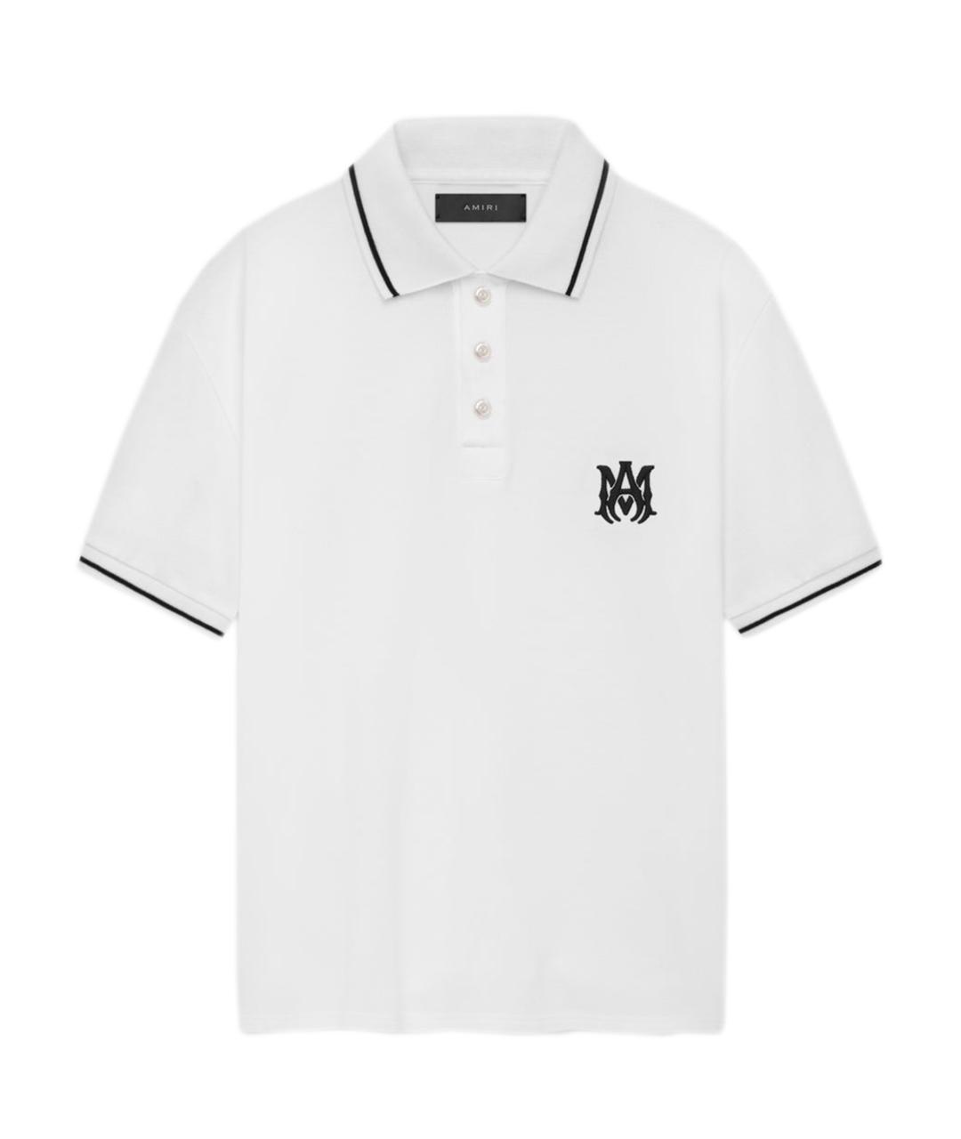 AMIRI Белое хлопковое поло с коротким рукавом, фото 1