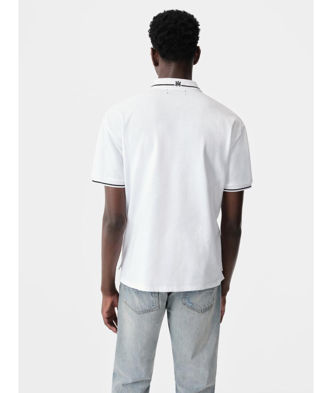AMIRI Белое хлопковое поло с коротким рукавом, фото 4